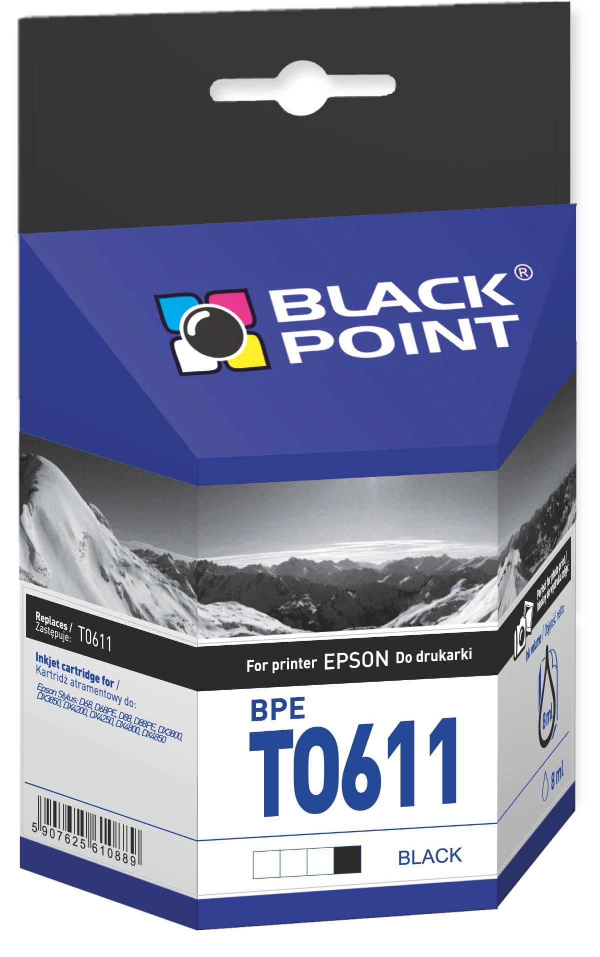 CMYK - Black Point tusz BPET0611 zastpuje Epson T0611, czarny