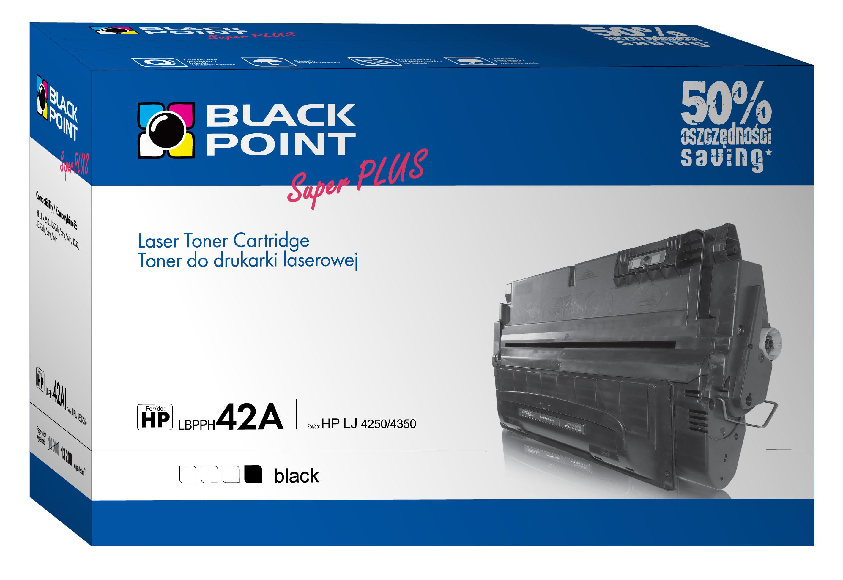 CMYK - Black Point toner LBPPH42A zastępuje HP Q5942A / 38A / 39A, 13200 stron