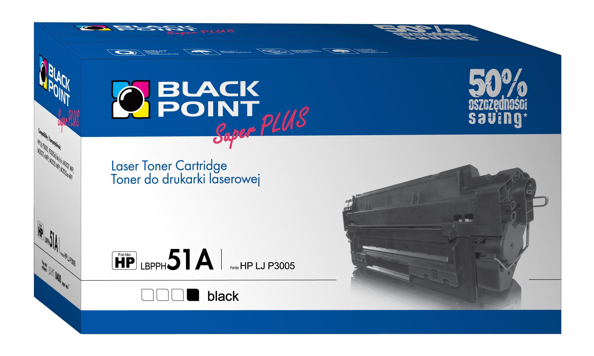 CMYK - Black Point toner LBPPH51A zastępuje HP Q7551A, 8400 stron
