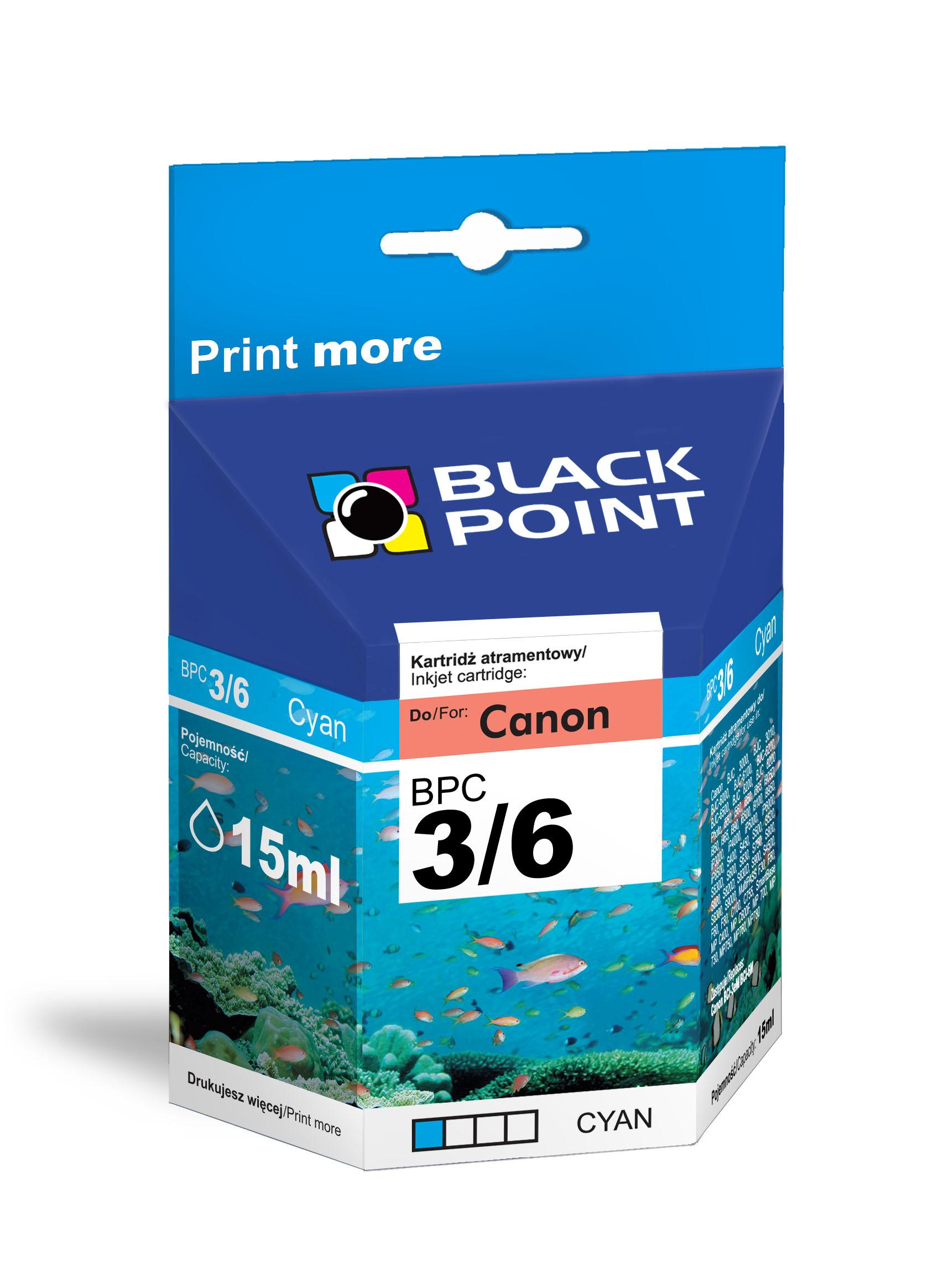 CMYK - Black Point tusz BPC3/6C zastępuje Canon BCI-3C / BCI-6C, niebieski