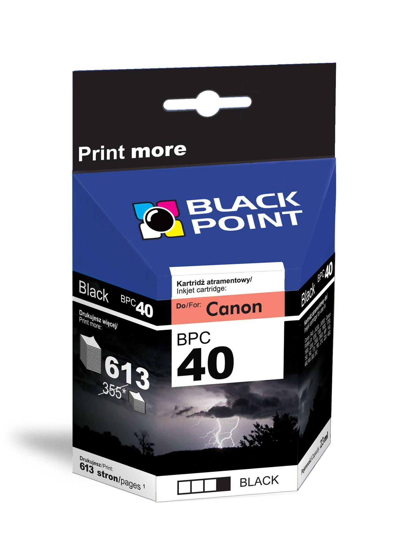 CMYK - Black Point tusz BPC40XL zastępuje Canon PG-40, czarny