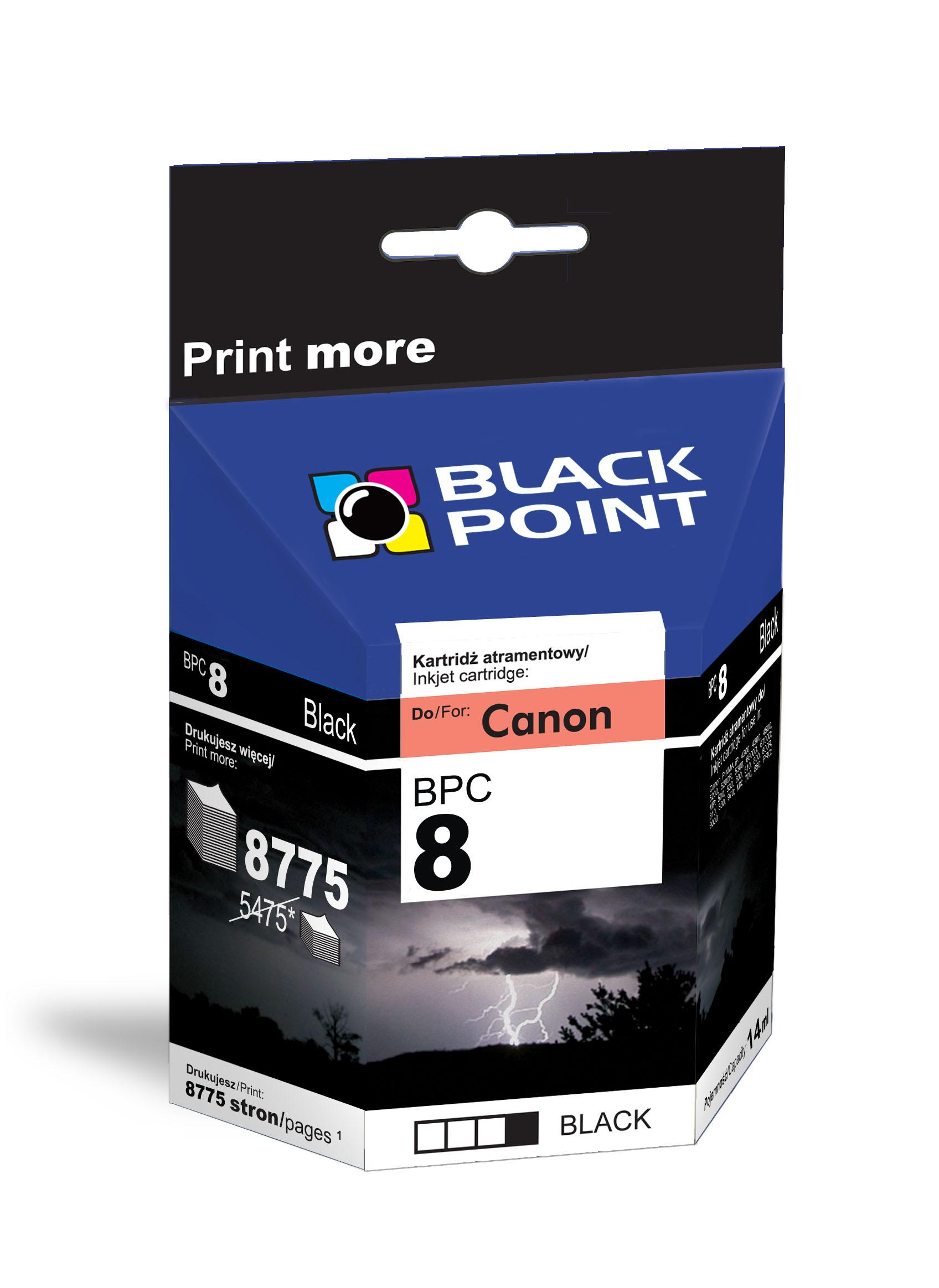 CMYK - Black Point tusz BPC8BK zastępuje Canon CLI-8BK, czarny
