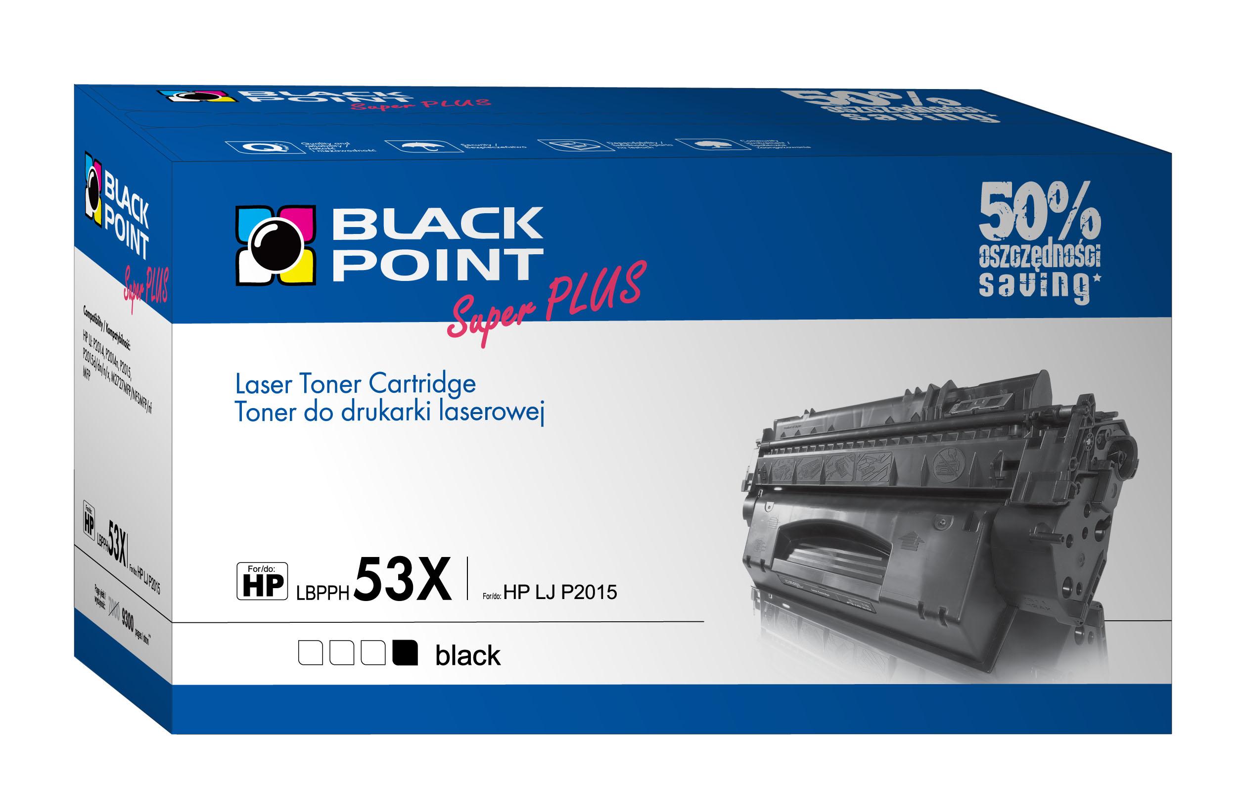 CMYK - Black Point toner LBPPH53X zastpuje HP Q7553X / CRG-715H, 9300 stron