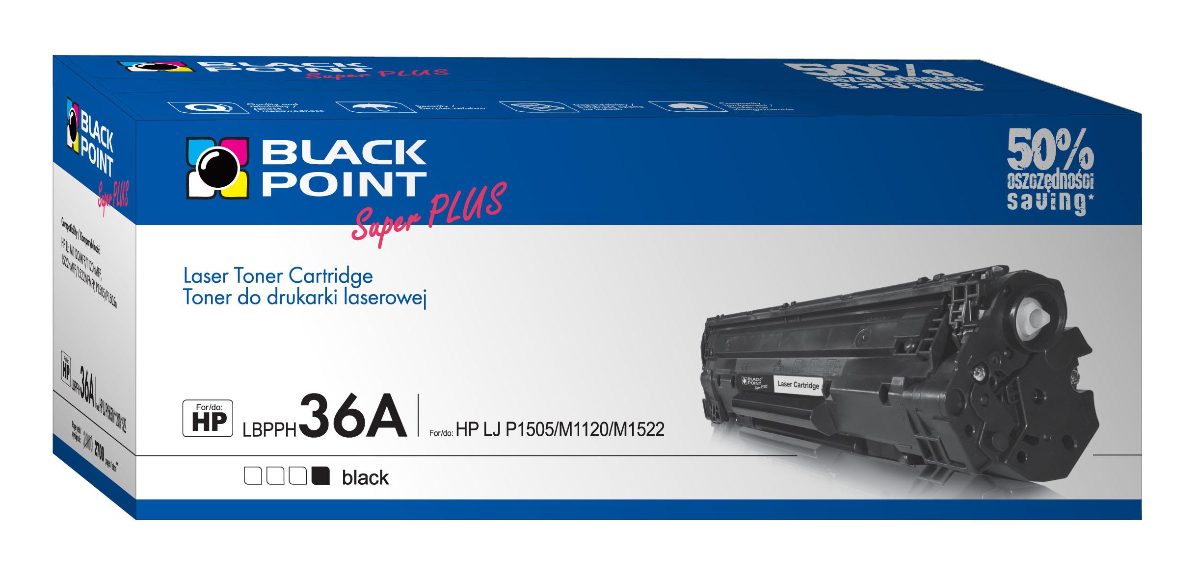 CMYK - Black Point toner LBPPH36A zastępuje HP CB436A / CRG-713, 2700 stron