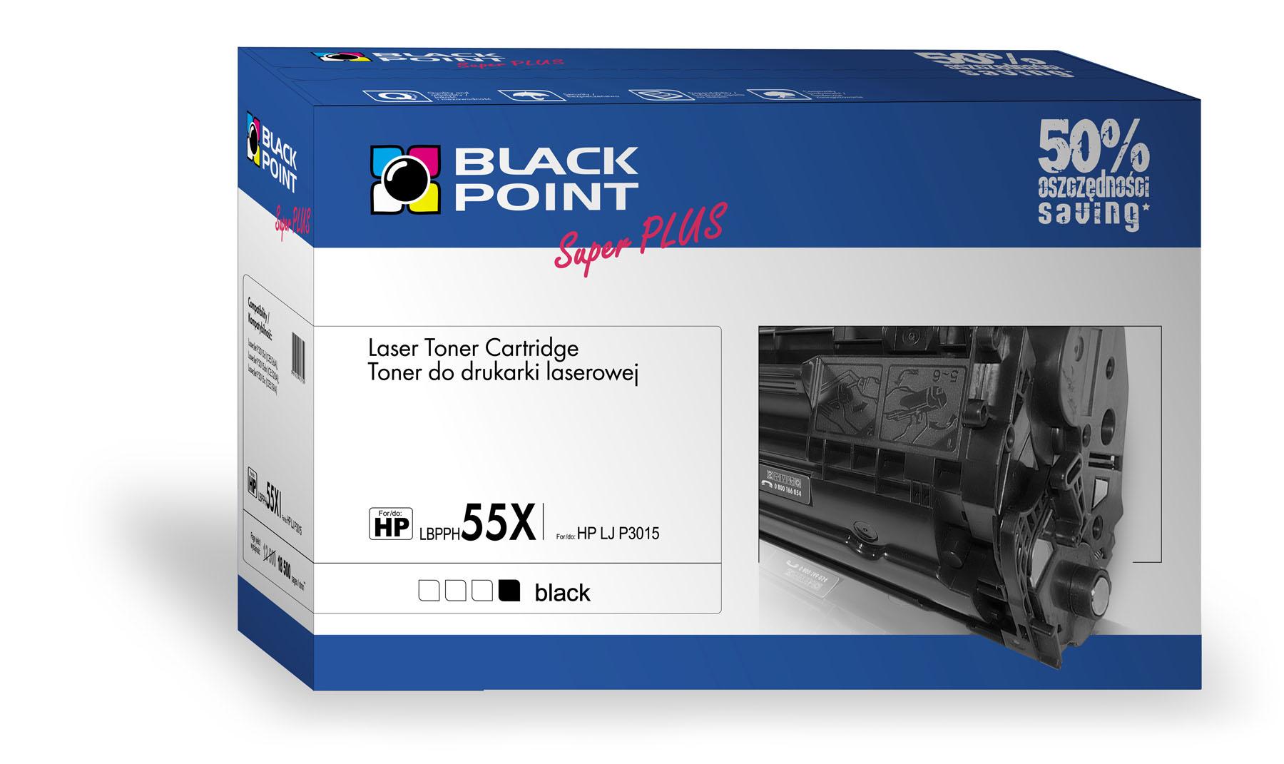 CMYK - Black Point toner LBPPH55X zastpuje HP CE255X / CRG-724H, 18500 stron