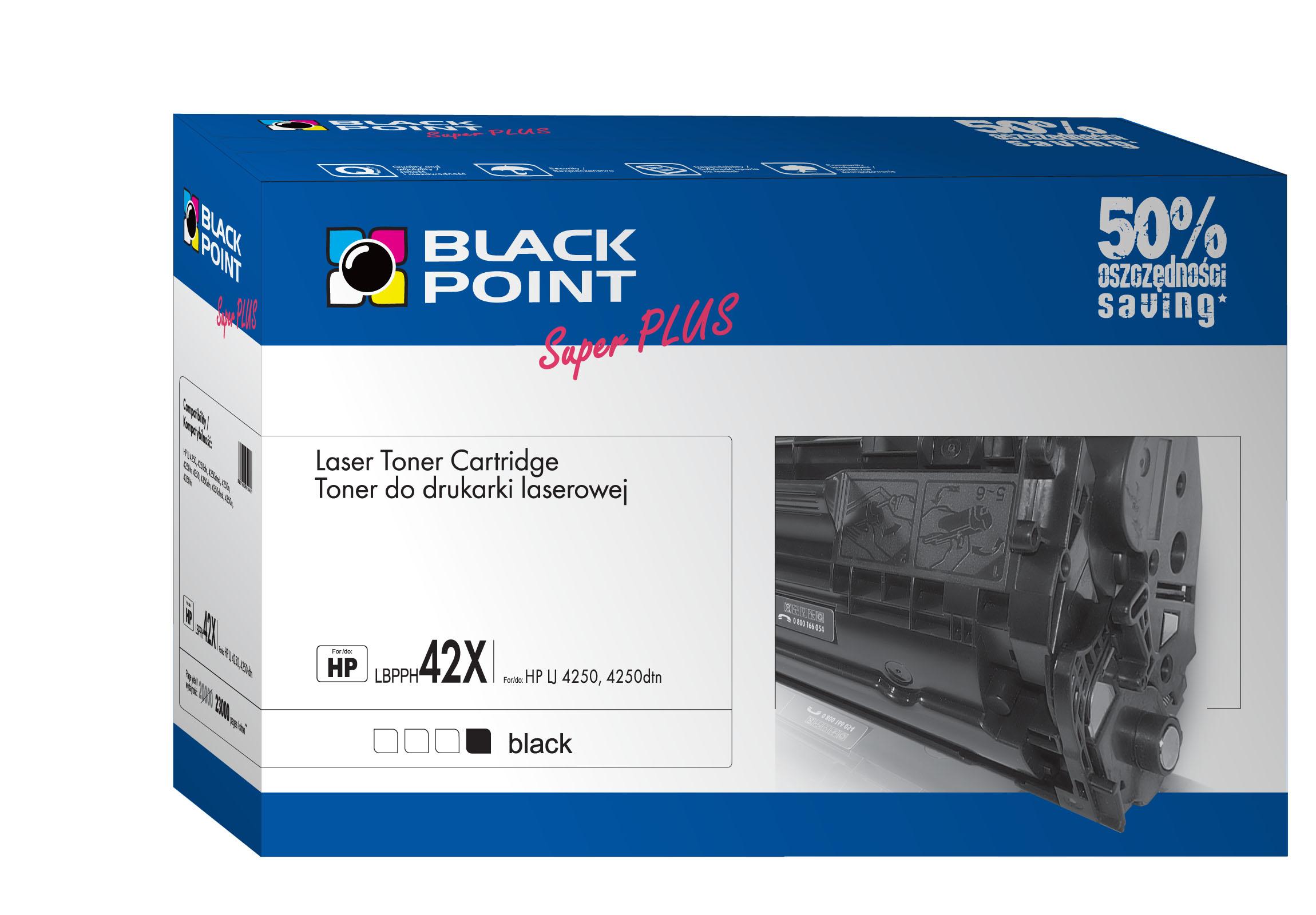 CMYK -  Black Point toner LBPPH42X zastpuje HP Q5942X / Q5945A, black, 23000 stron.