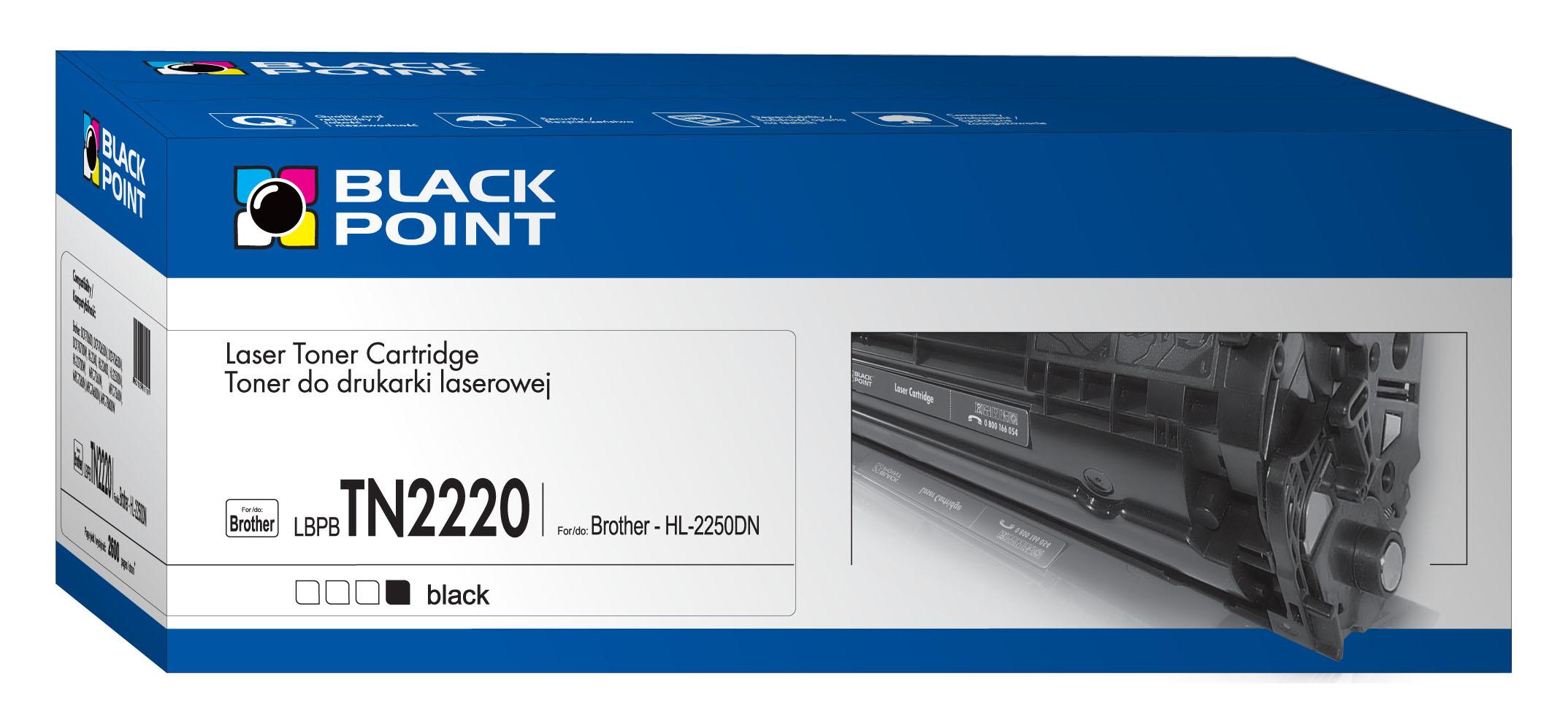 CMYK - Black Point toner LBPPB2220/2010 zastpuje Brother TN-2220 / TN-2010, 2600 stron