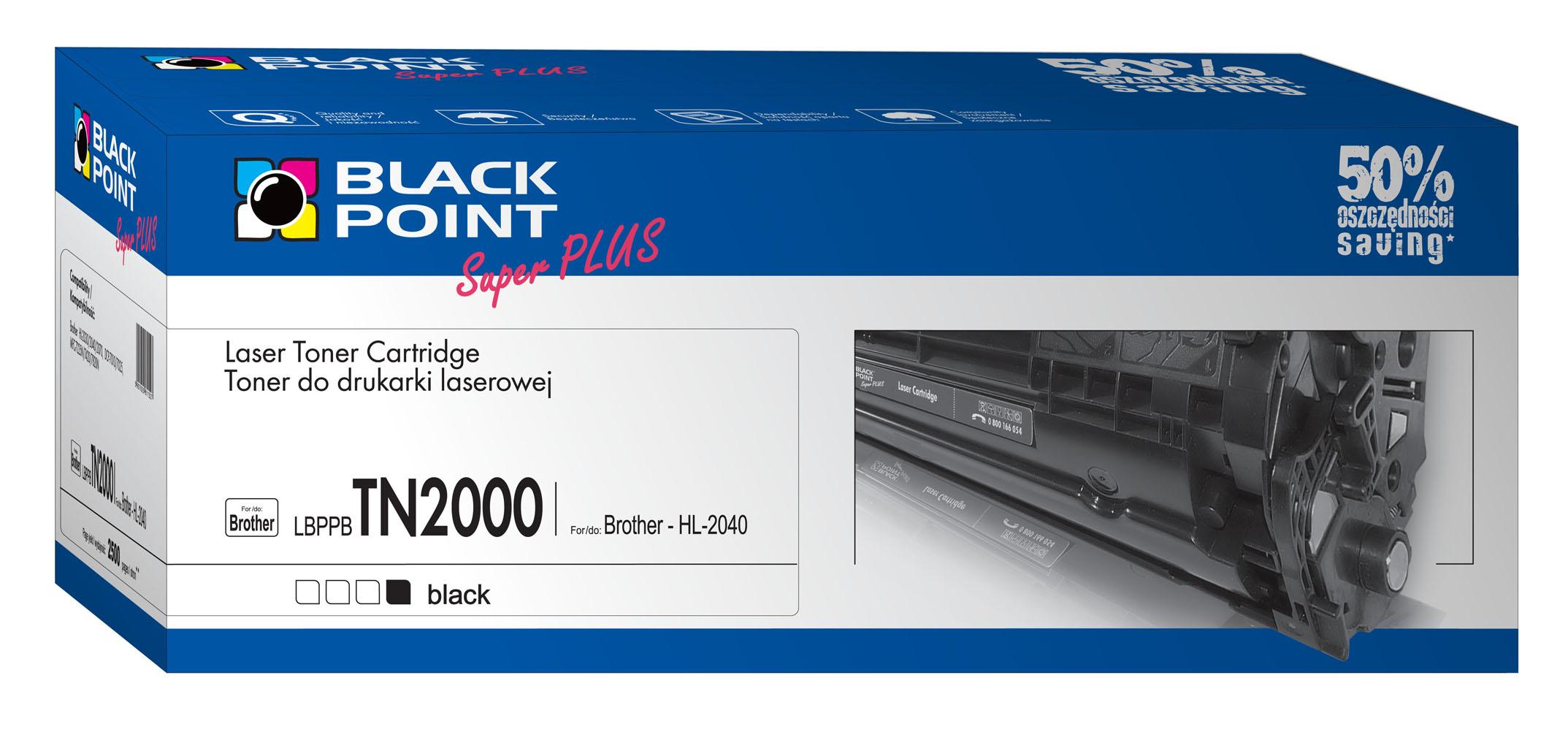 CMYK - Black Point toner LBPPBTN2000 zastpuje Brother TN-2000, 3000 stron