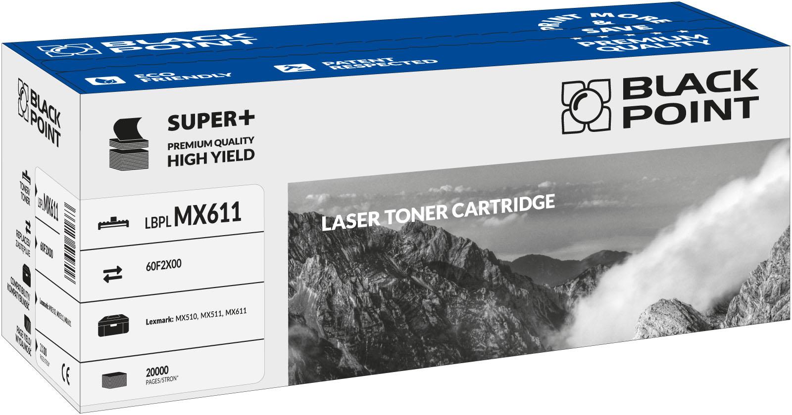 CMYK - Black Point toner LBPLMX611 zastpuje Lexmark 60F2X00, 20000 stron