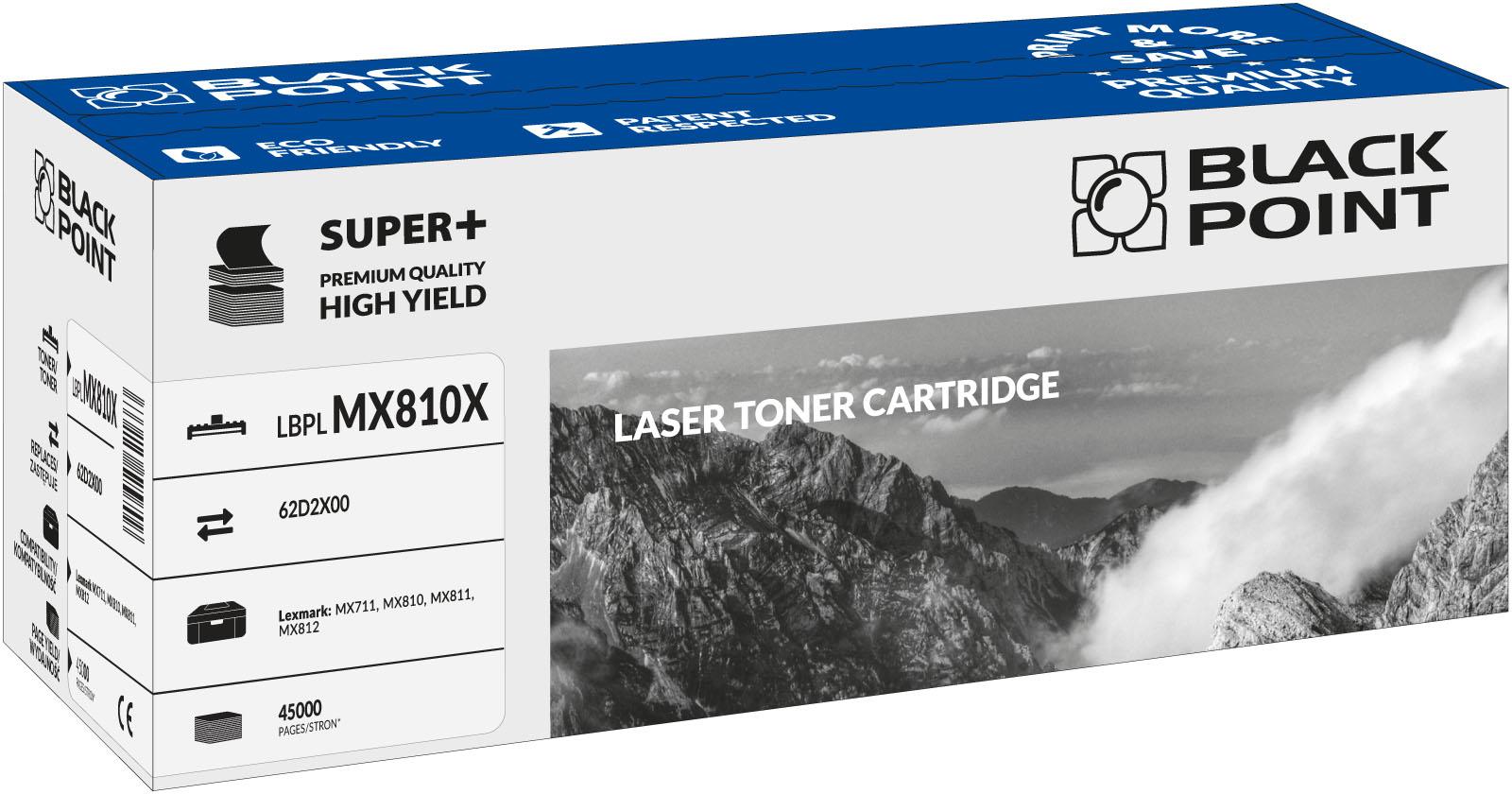 CMYK - Black Point toner LBPLMX810X zastpuje Lexmark 62D2X00, 45000 stron