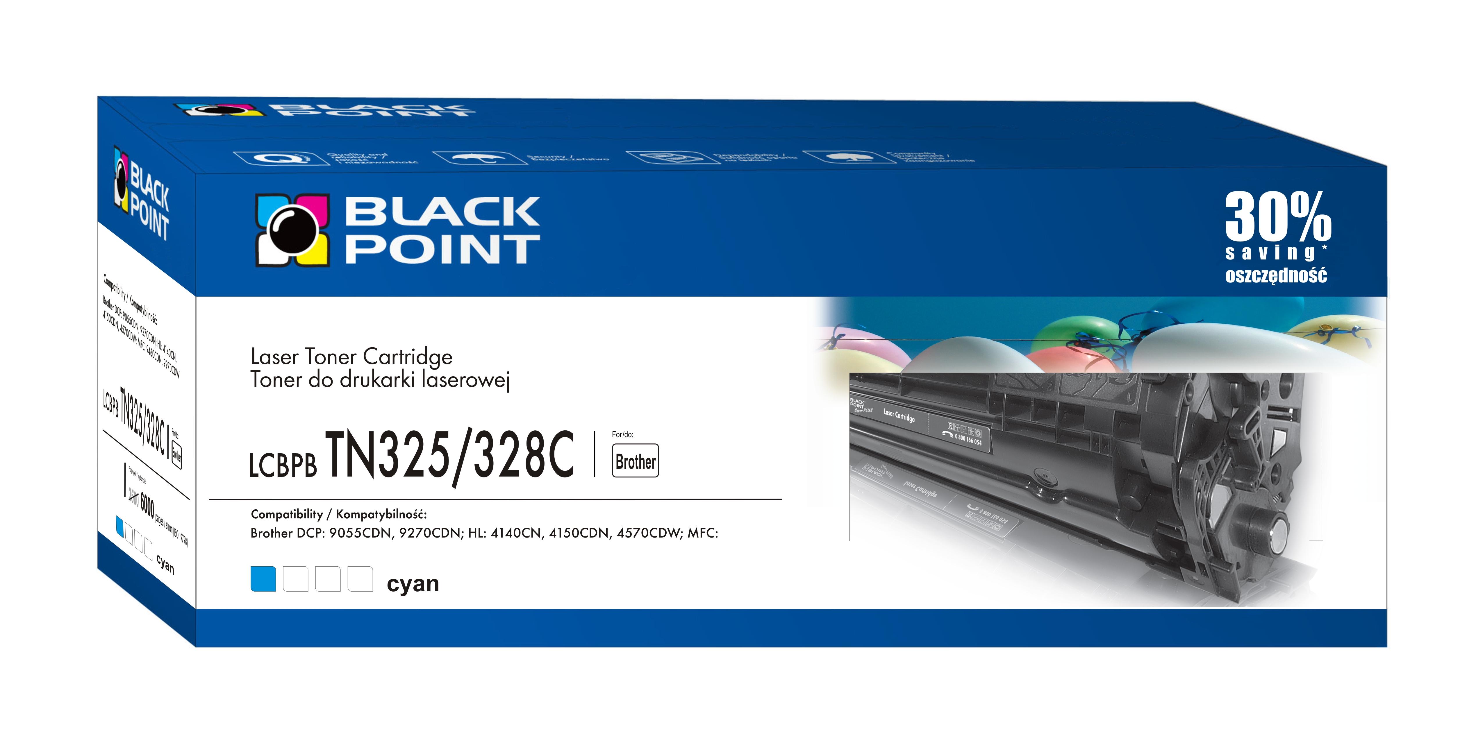 CMYK - Black Point toner LCBPBTN325/328C zastpuje Brother TN-325C / TN-328C, niebieski