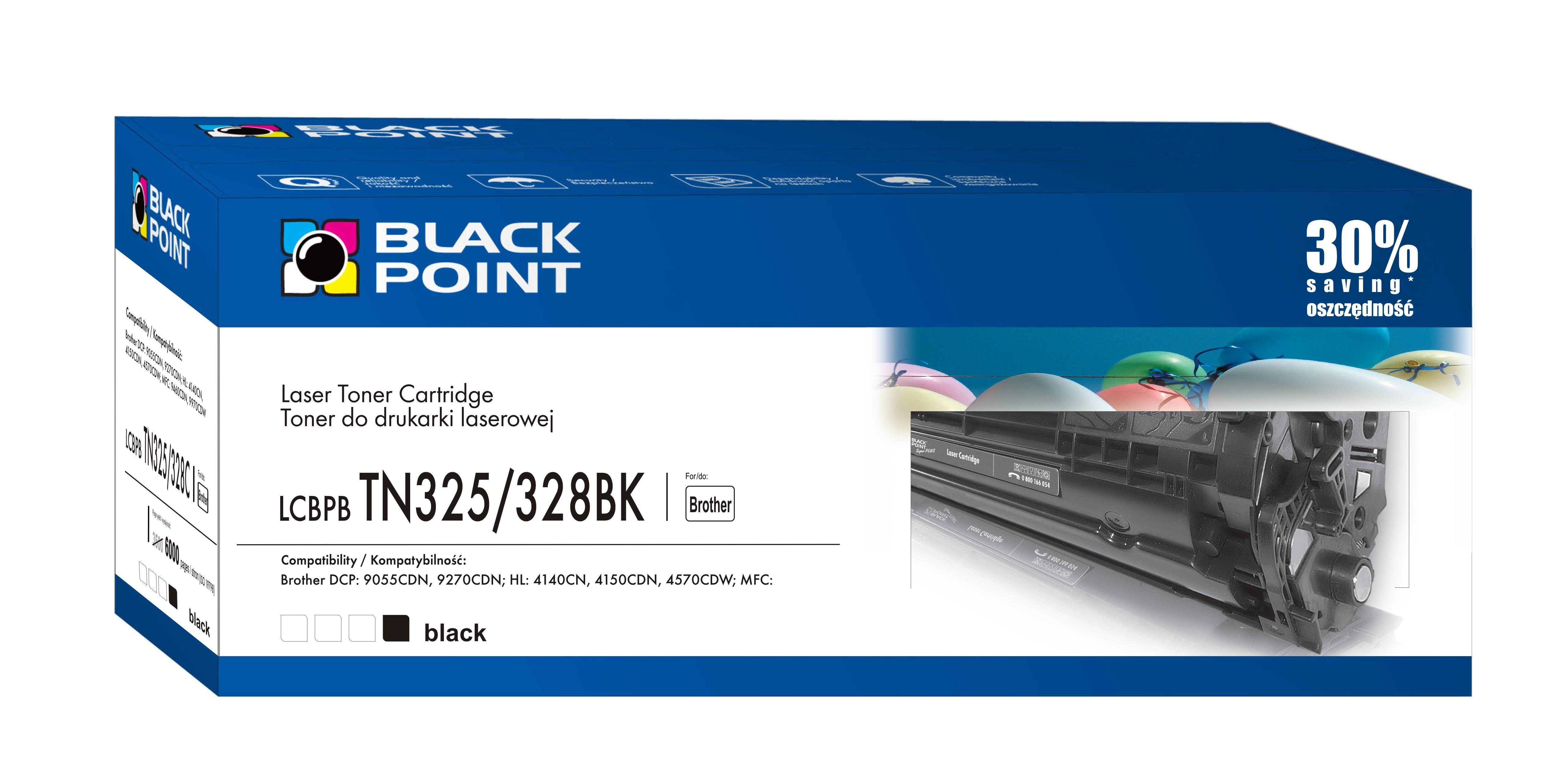 CMYK - Black Point toner LCBPBTN325/328BK zastpuje Brother TN-325BK / TN-328BK, czarny