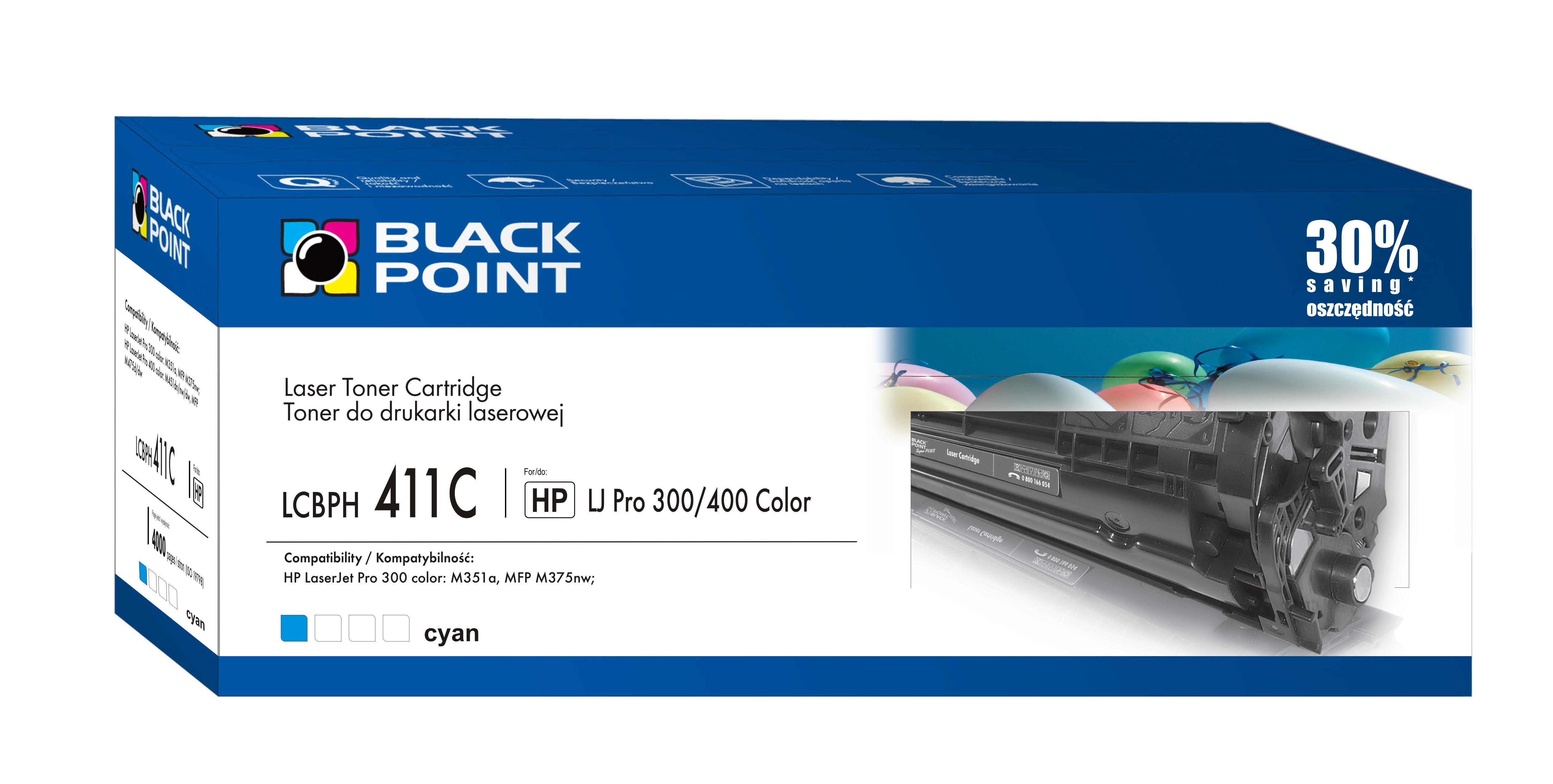 CMYK - Black Point toner LCBPH411C zastpuje HP CE411A, niebieski