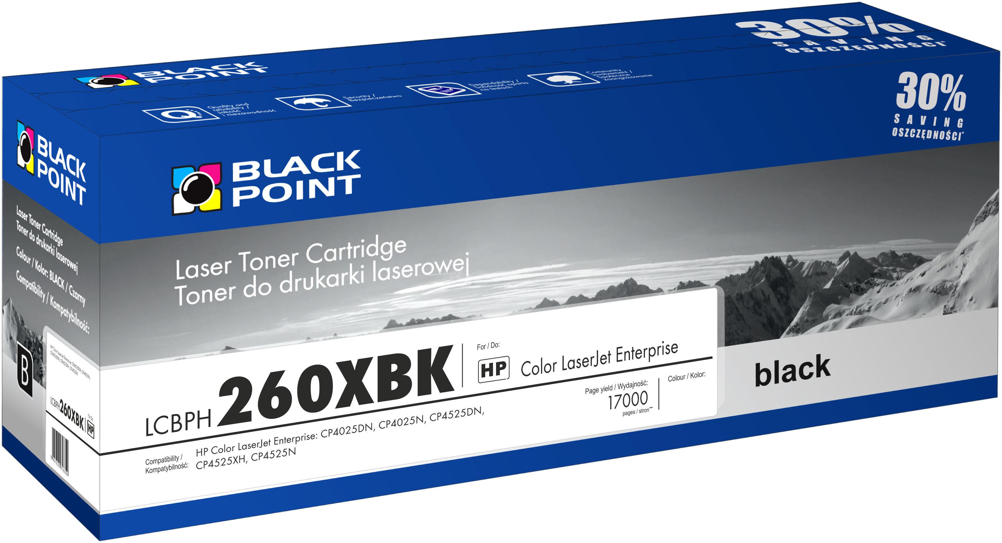 CMYK - Black Point toner LCBPH260XBK zastpuje HP CE260X, czarny