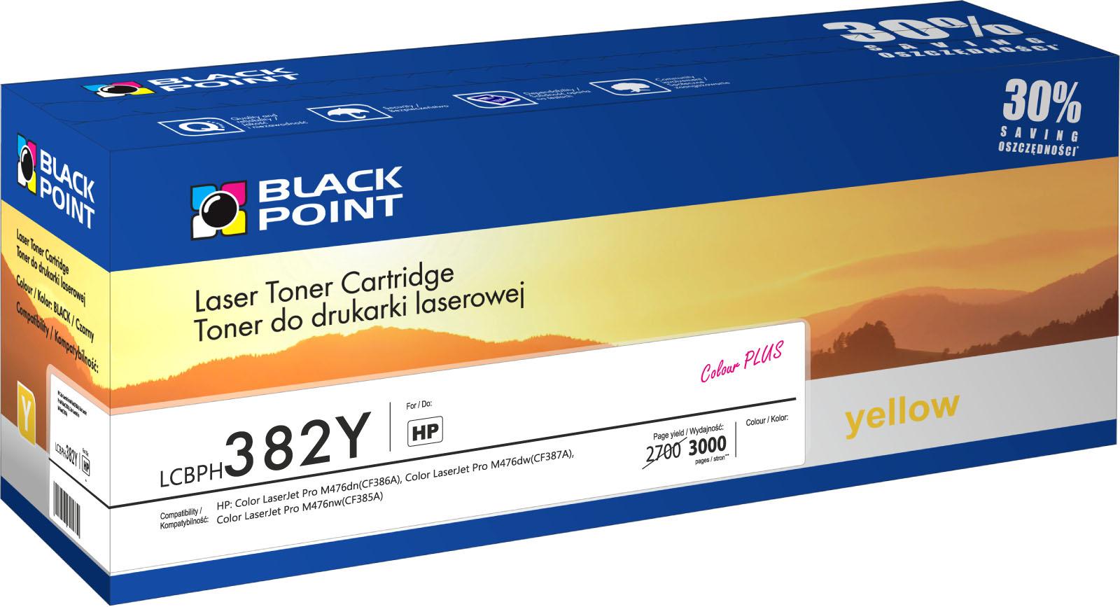 CMYK - Black Point toner LCBPH382Y zastpuje HP CF382A, ty