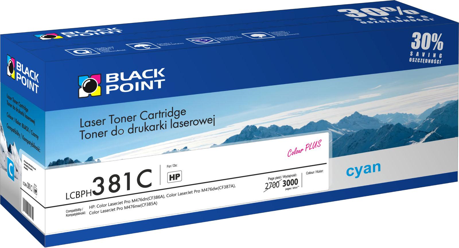 CMYK - Black Point toner LCBPH381C zastpuje HP CF381A, niebieski