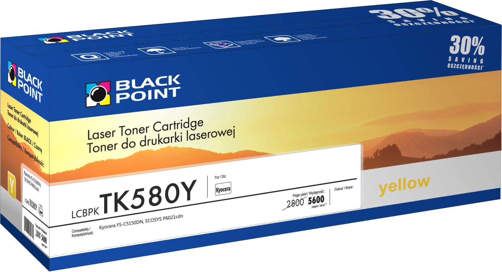 CMYK - Black Point toner LCBPKTK580Y zastpuje Kyocera TK-580Y, ty