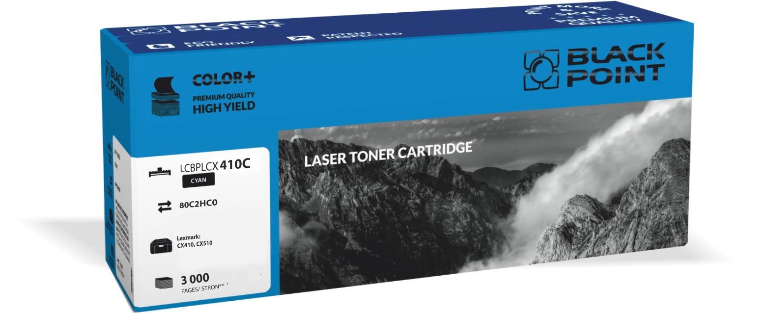 CMYK - Black Point toner LCBPLCX410C zastpuje Lexmark 80C2HC0 , niebieski