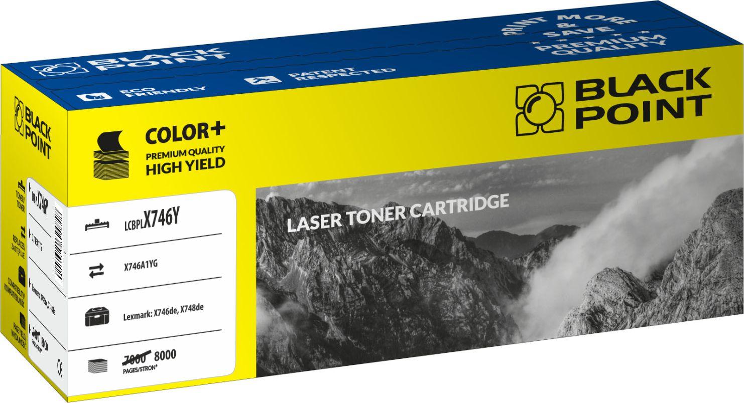 CMYK - Black Point toner LCBPLX746Y zastpuje Lexmark C746A2YG / X746A1YG, ty