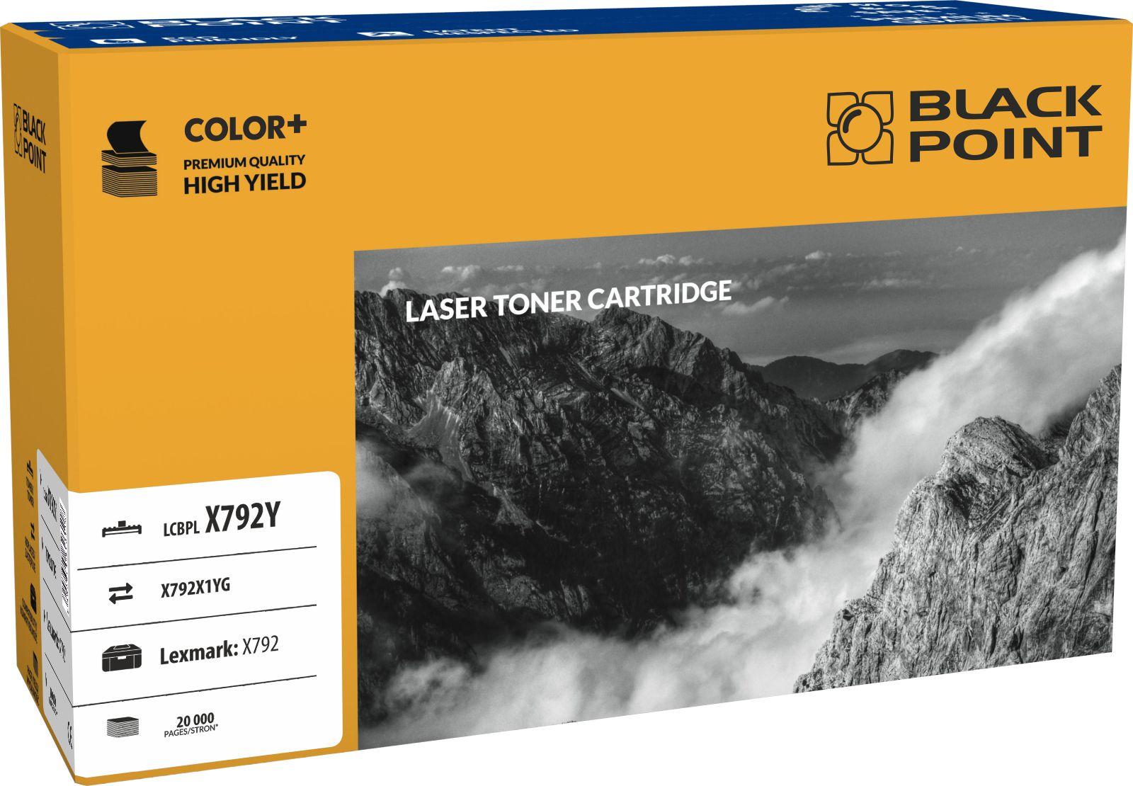 CMYK - Black Point toner LCBPLX792Y zastępuje Lexmark X792X1YG, żółty
