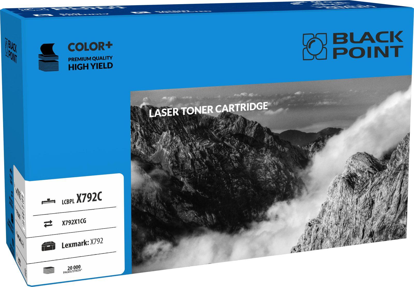 CMYK - Black Point toner LCBPLX792C zastępuje Lexmark X792X1CG, niebieski