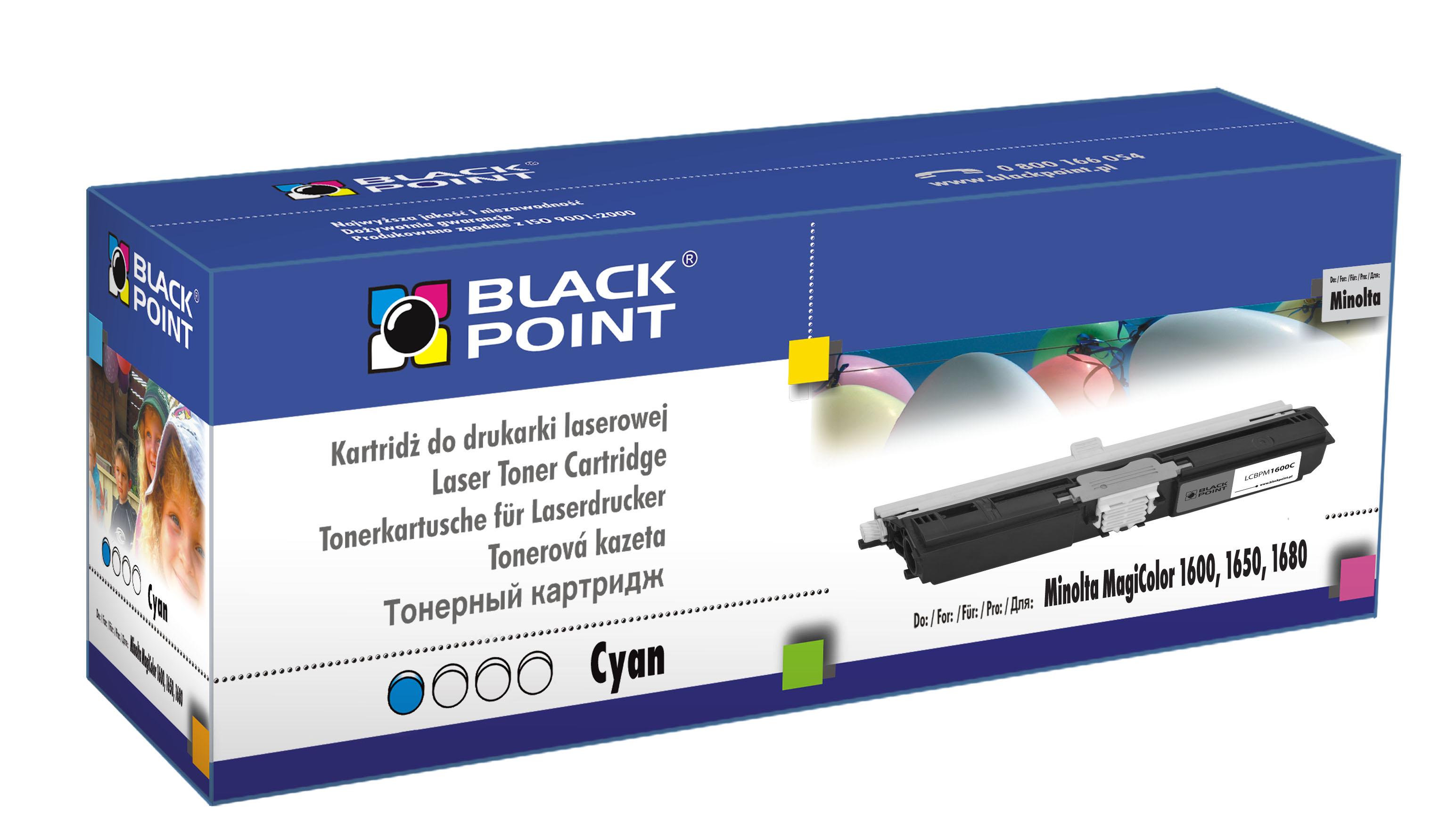 CMYK - Black Point toner LCBPM1600C zastpuje Minolta A0V30HH, niebieski