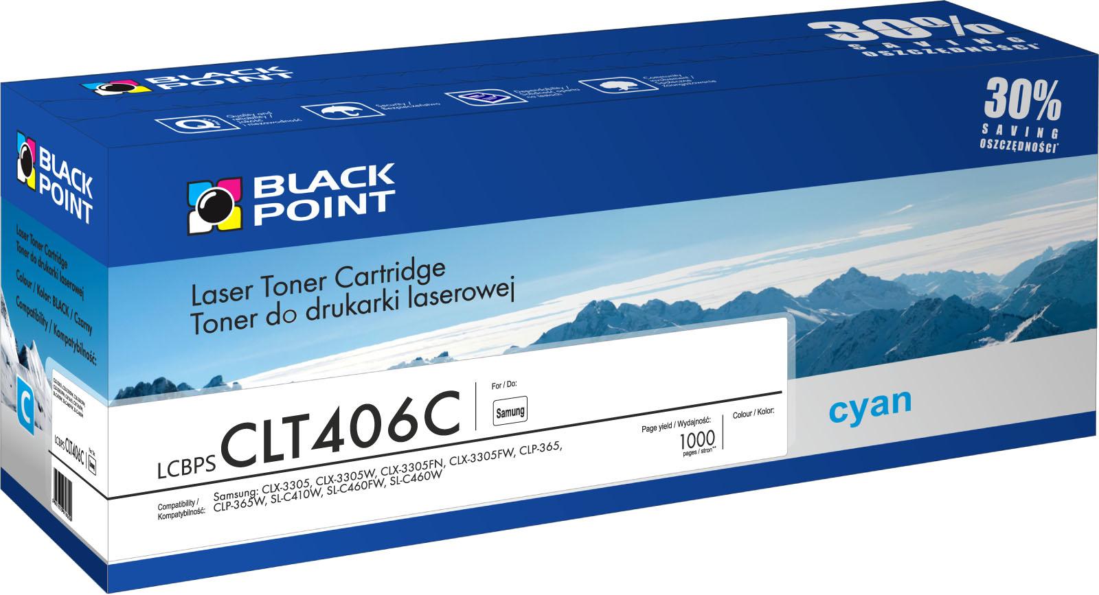 CMYK - Black Point toner LCBPSCLT406C zastpuje Samsung CLT-C406S, niebieski