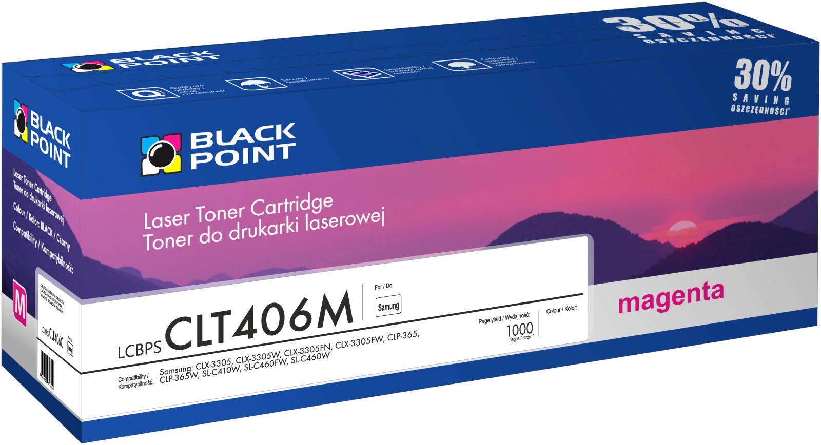 CMYK - Black Point toner LCBPSCLT406M zastpuje Samsung CLT-M406S, czerwony