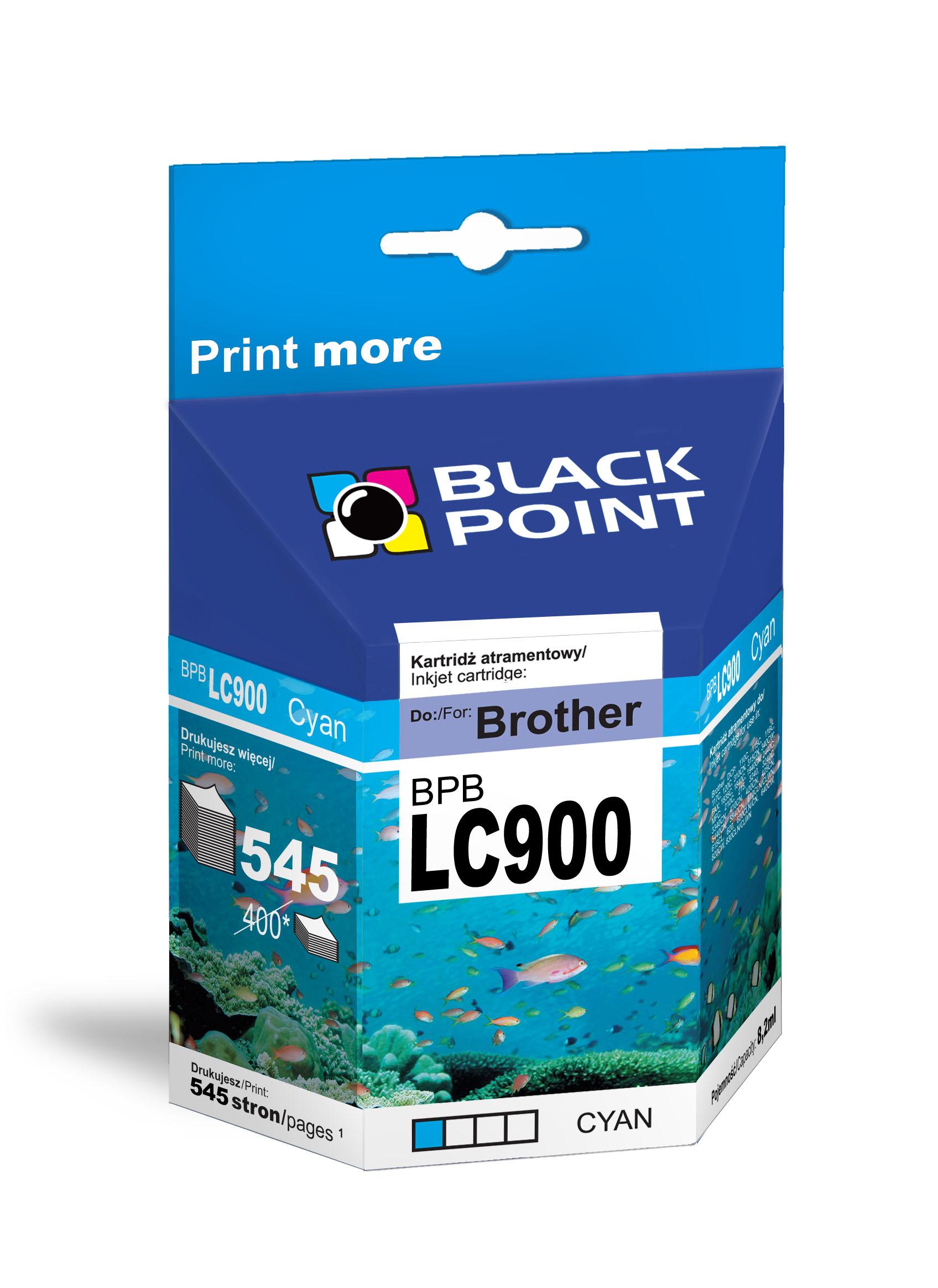 CMYK - Black Point tusz BPBLC900C zastępuje Brother LC900C, niebieski