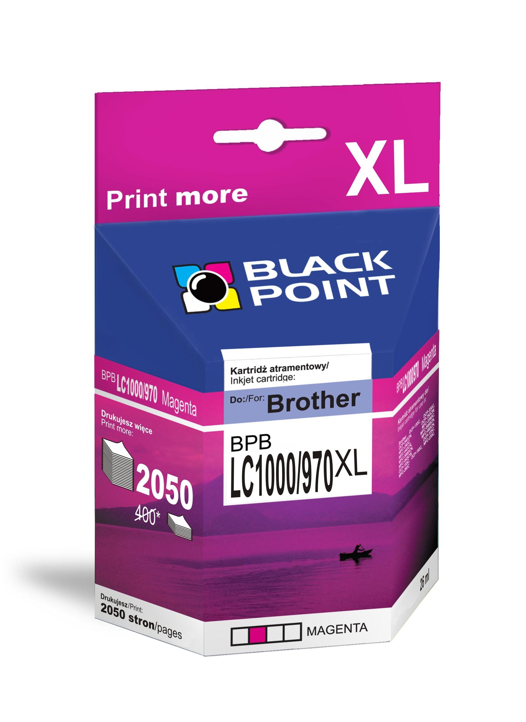 CMYK - Black Point tusz BPBLC1000/970XLM zastpuje Brother LC1000/970M, czerwony