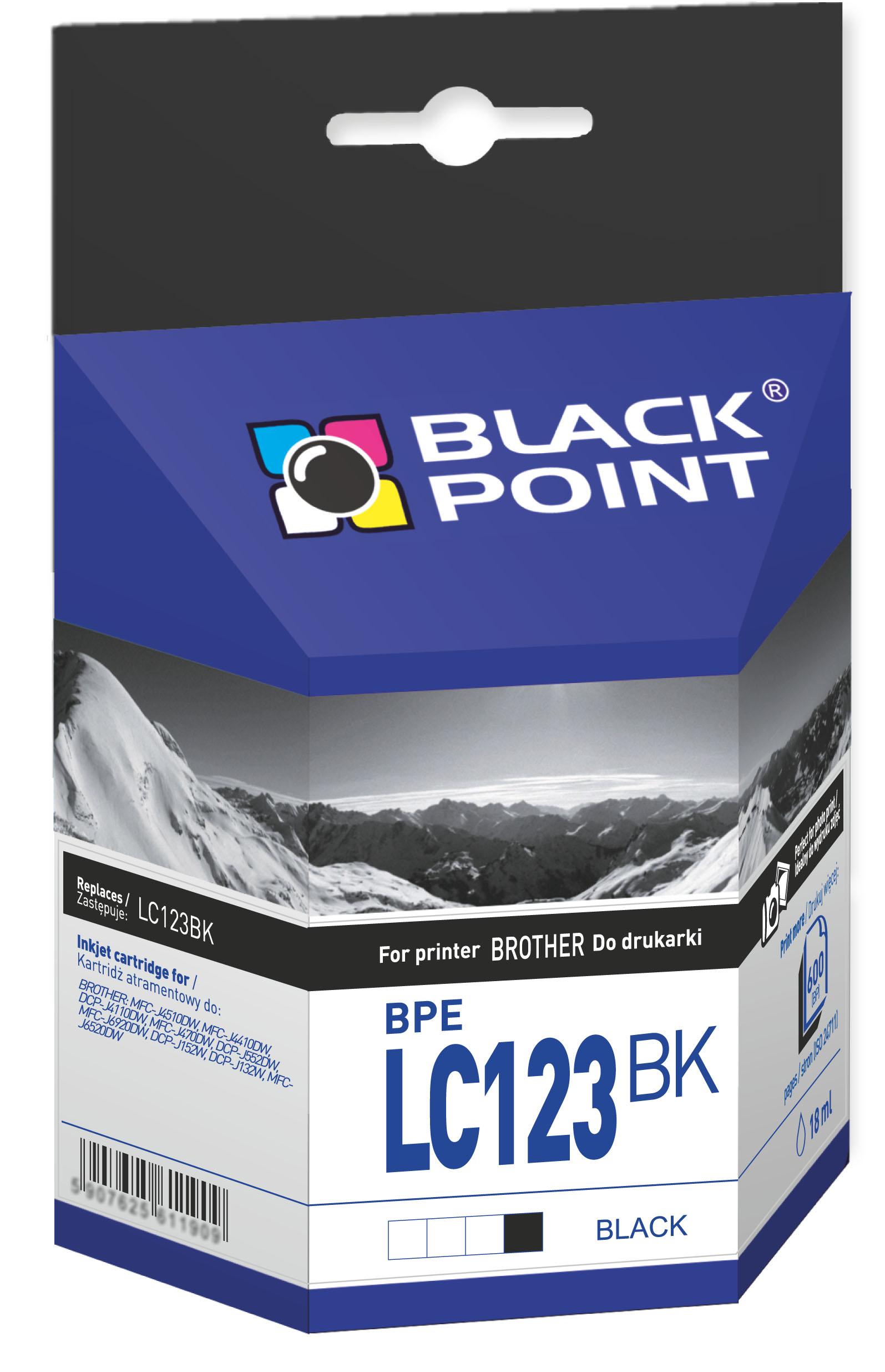 CMYK - Black Point tusz BPBLC123BK zastpuje Brother LC123BK, czarny