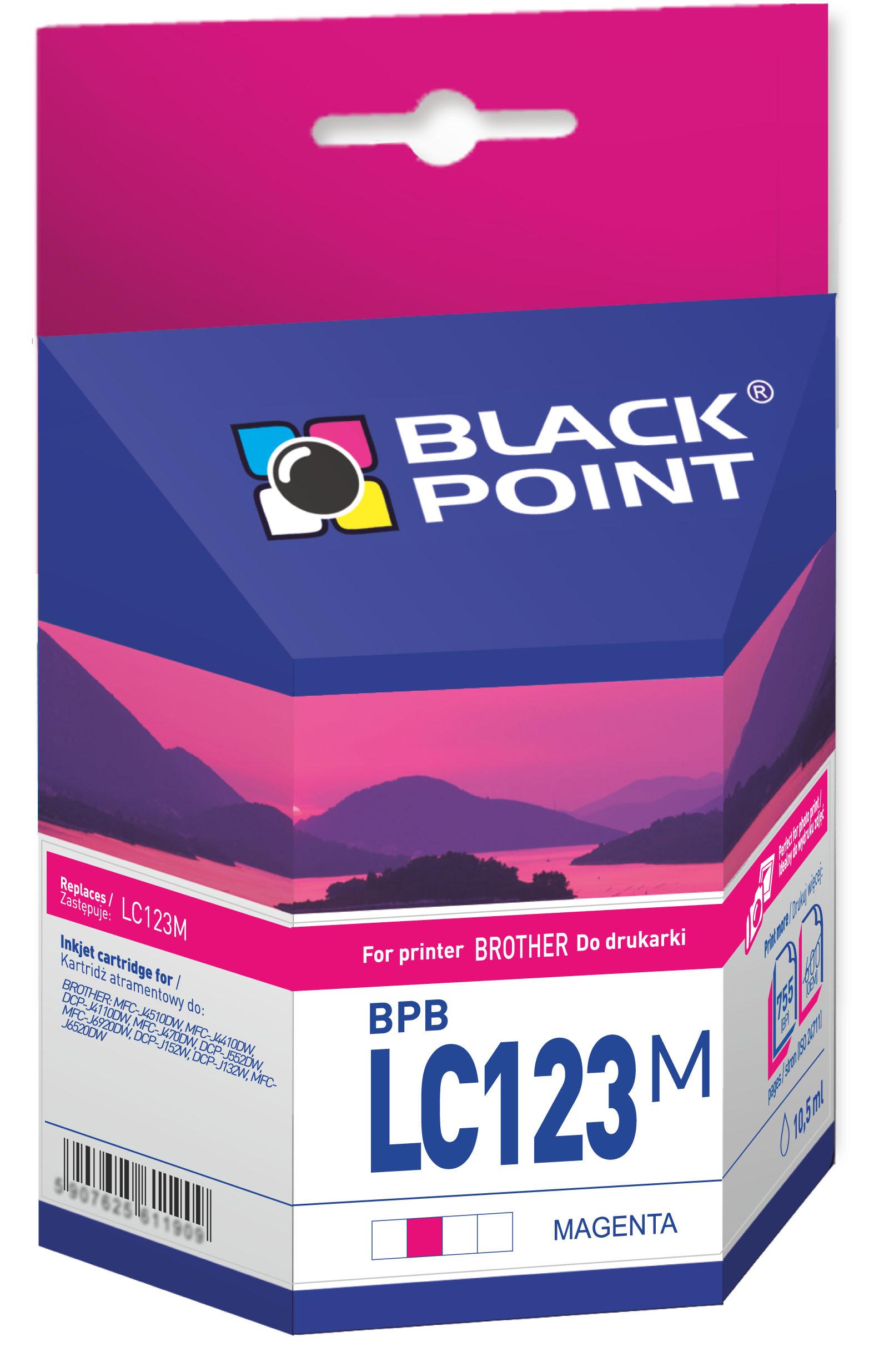 CMYK - Black Point tusz BPBLC123M zastpuje Brother LC123M, czerwony