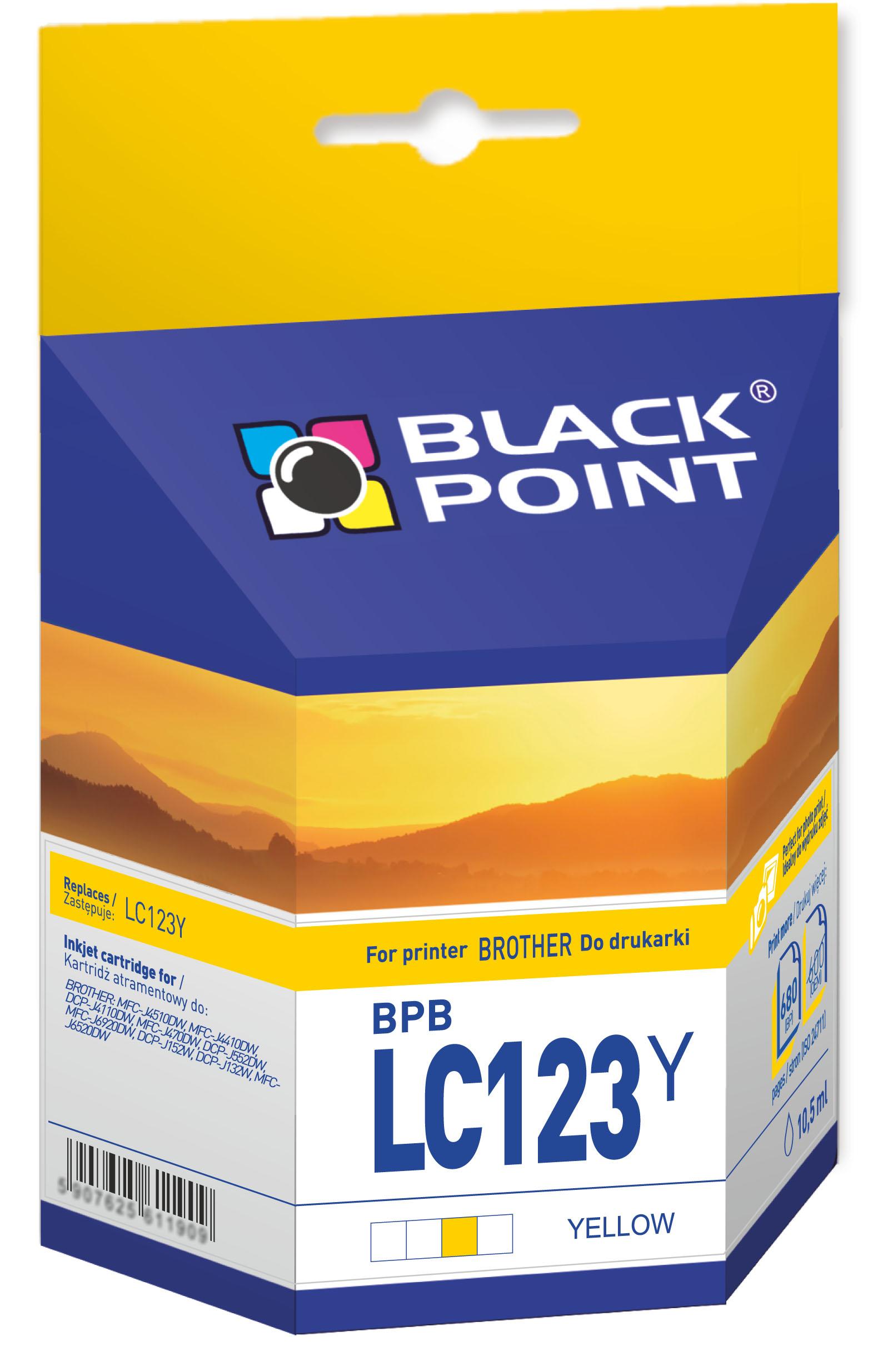 CMYK - Black Point tusz BPBLC123Y zastpuje Brother LC123CY, ty