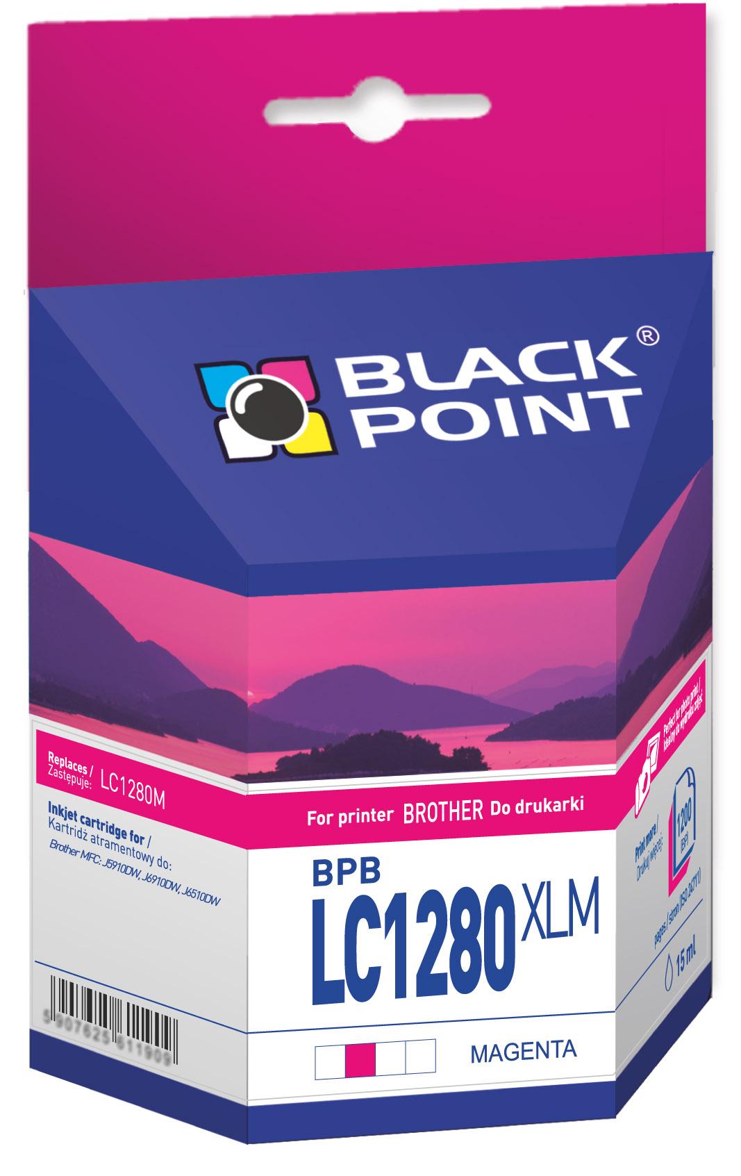 CMYK - Black Point tusz BPBLC1280XLM zastpuje Brother LC1280M, czerwony