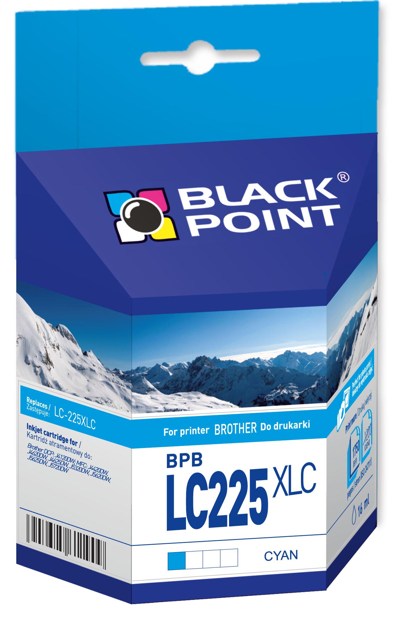 CMYK - Black Point tusz BPBLC225XLC zastpuje Brother LC-225XLC, niebieski
