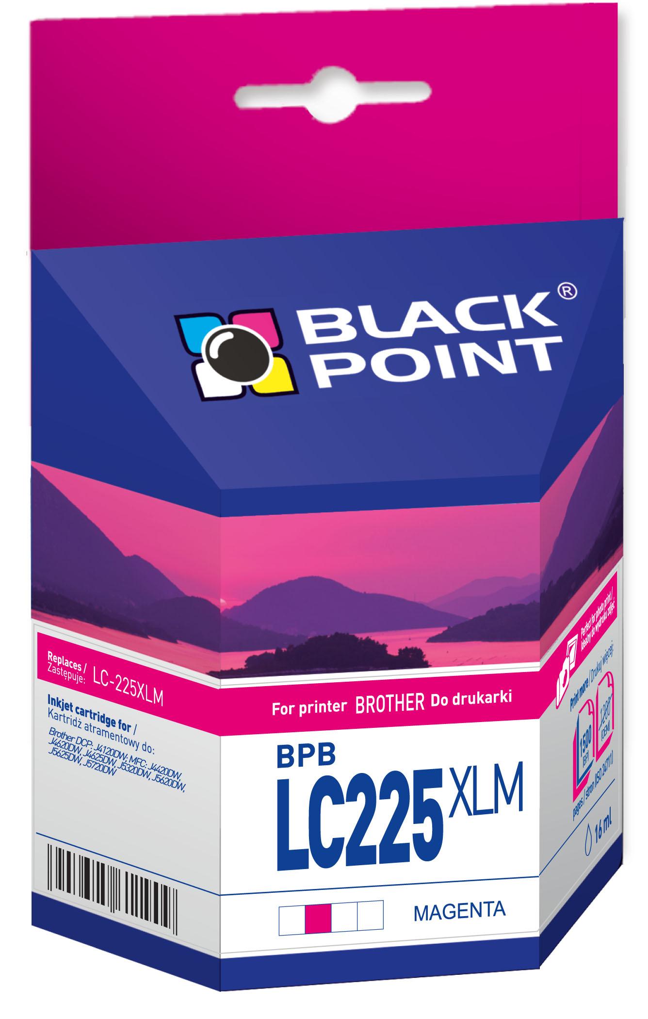 CMYK - Black Point tusz BPBLC225XLM zastpuje Brother LC-225XLM, czerwony