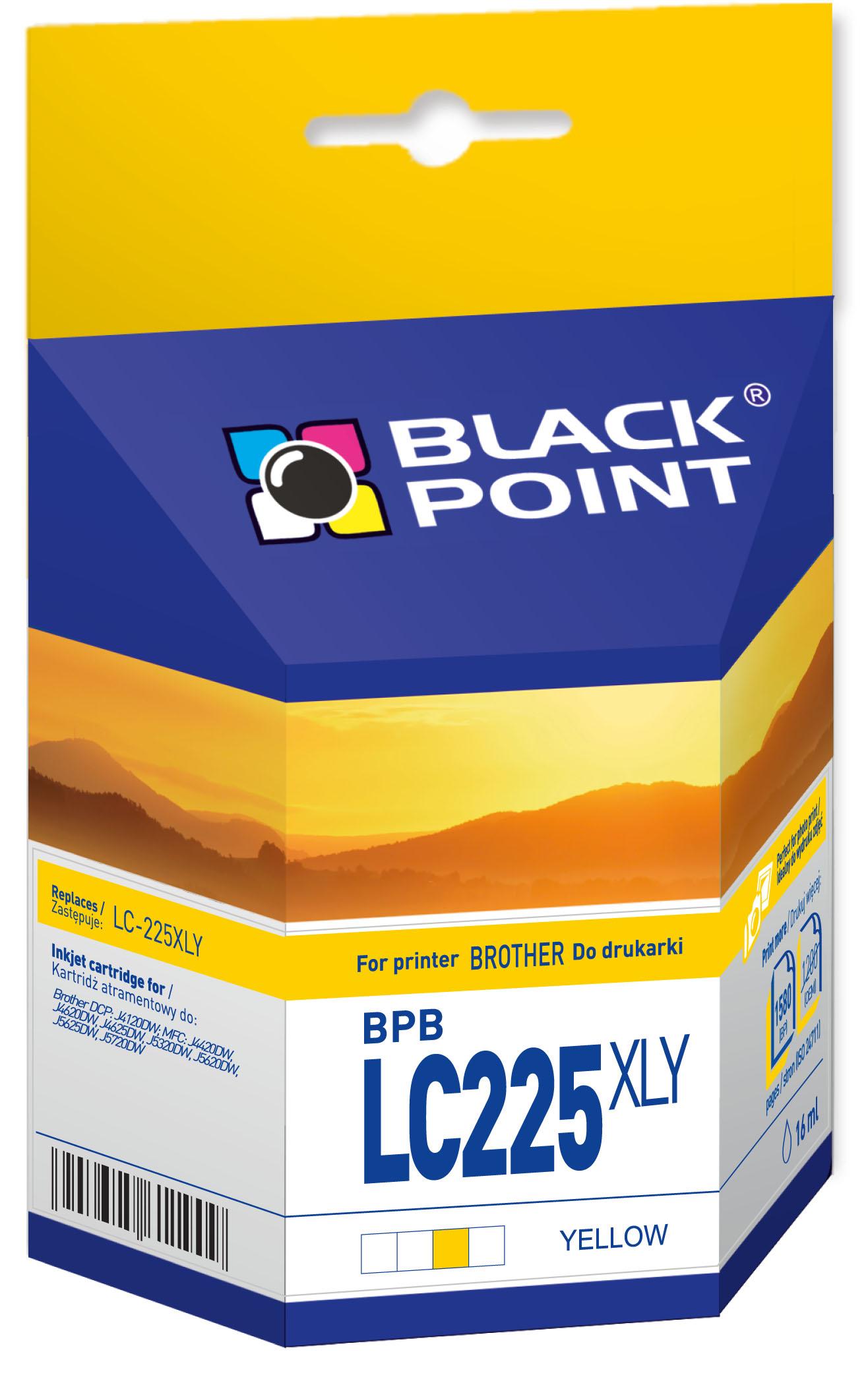 CMYK - Black Point tusz BPBLC225XLY zastpuje Brother LC-225XLY, ty