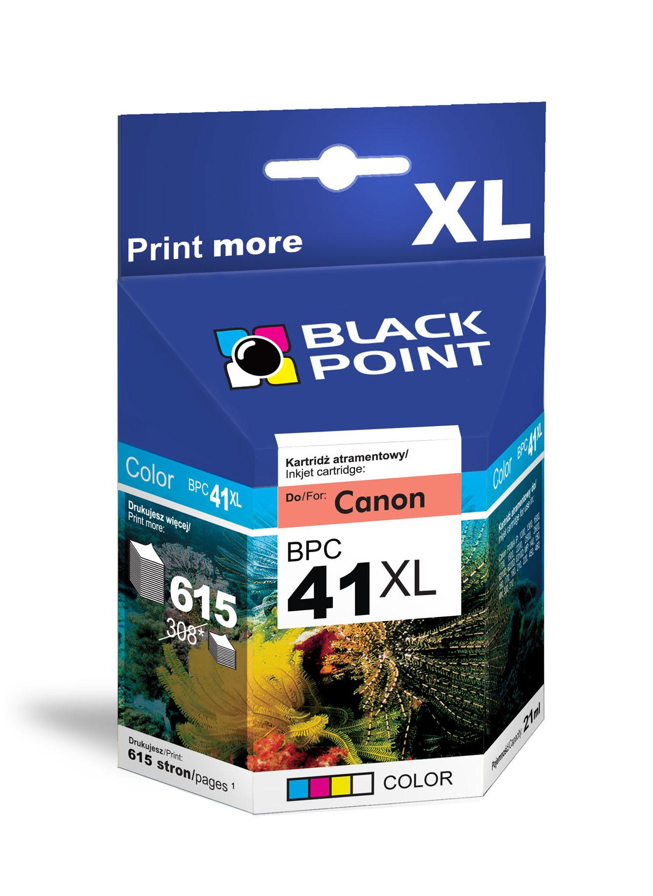 CMYK - Black Point tusz BPC41XL zastępuje Canon CL-41, trójkolorowy