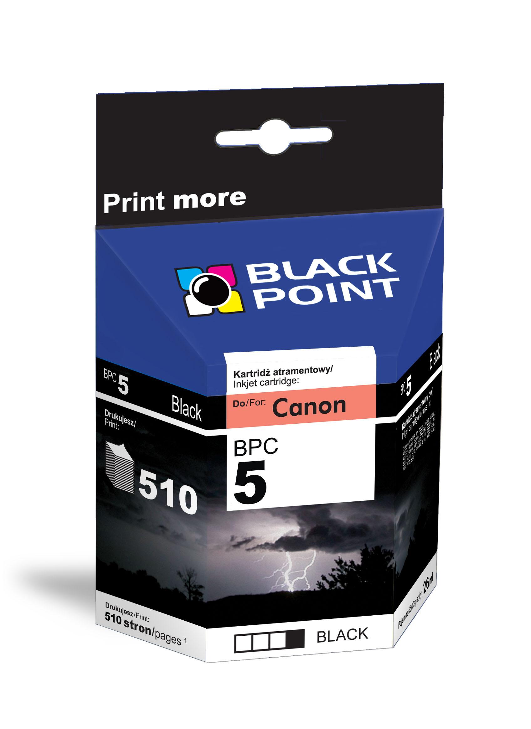 CMYK - Black Point tusz BPC5BK zastpuje Canon PGI-5BK, czarny