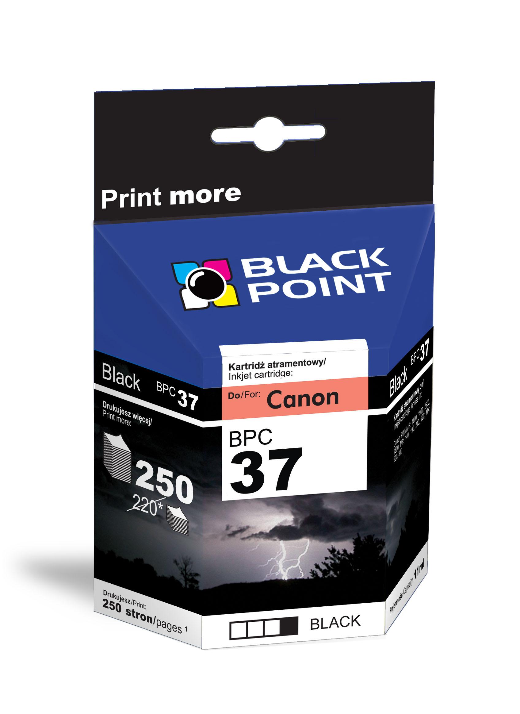 CMYK - Black Point tusz BPC37 zastpuje Canon PG-37, czarny