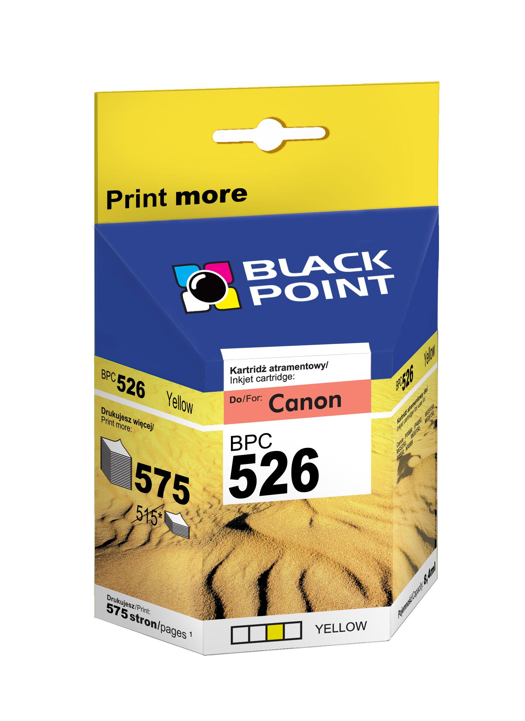 CMYK - Black Point tusz BPC526Y zastępuje Canon CLI-526Y, żółty