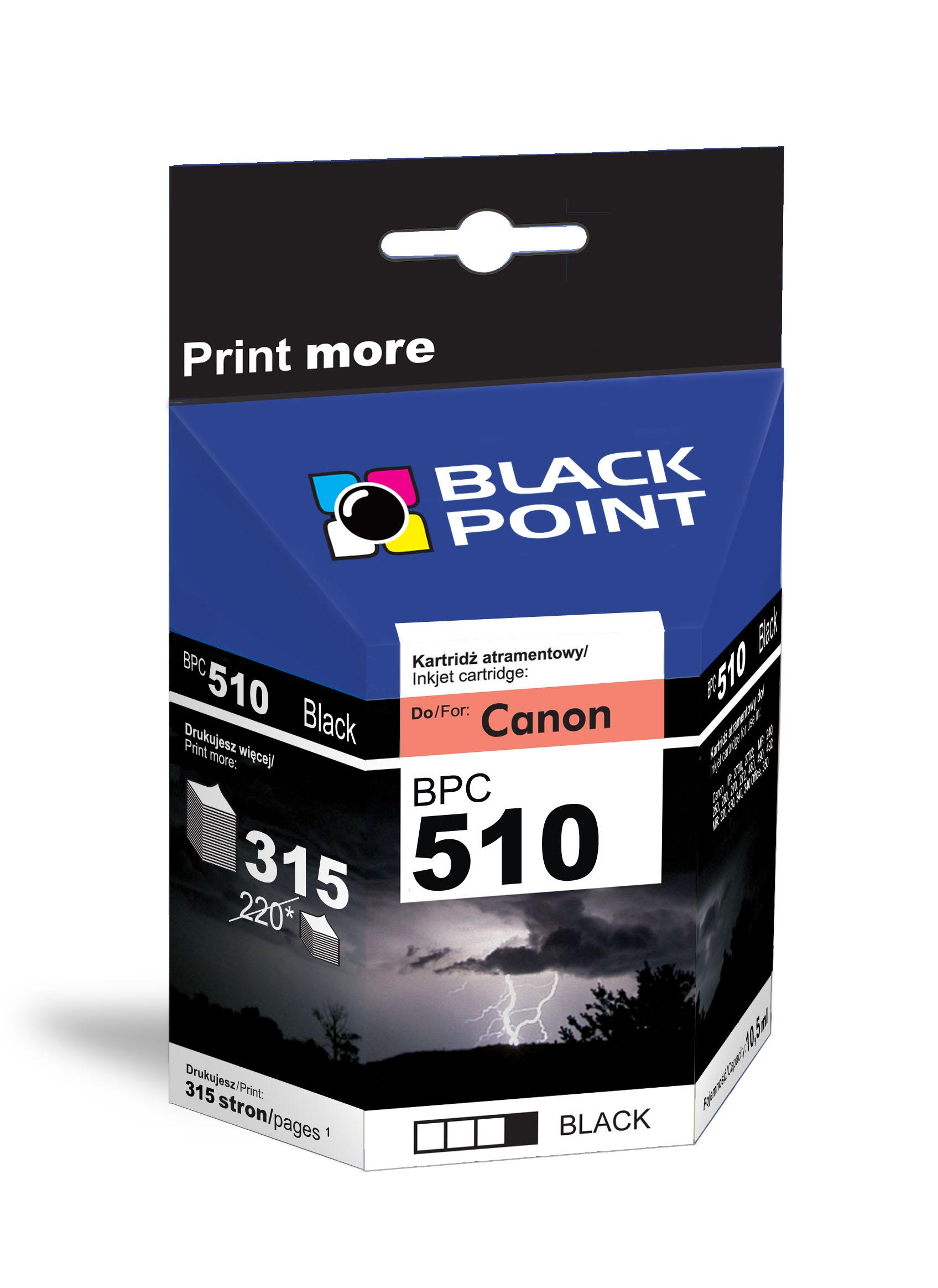 CMYK - Black Point tusz BPC510 zastępuje Canon PG-510, czarny