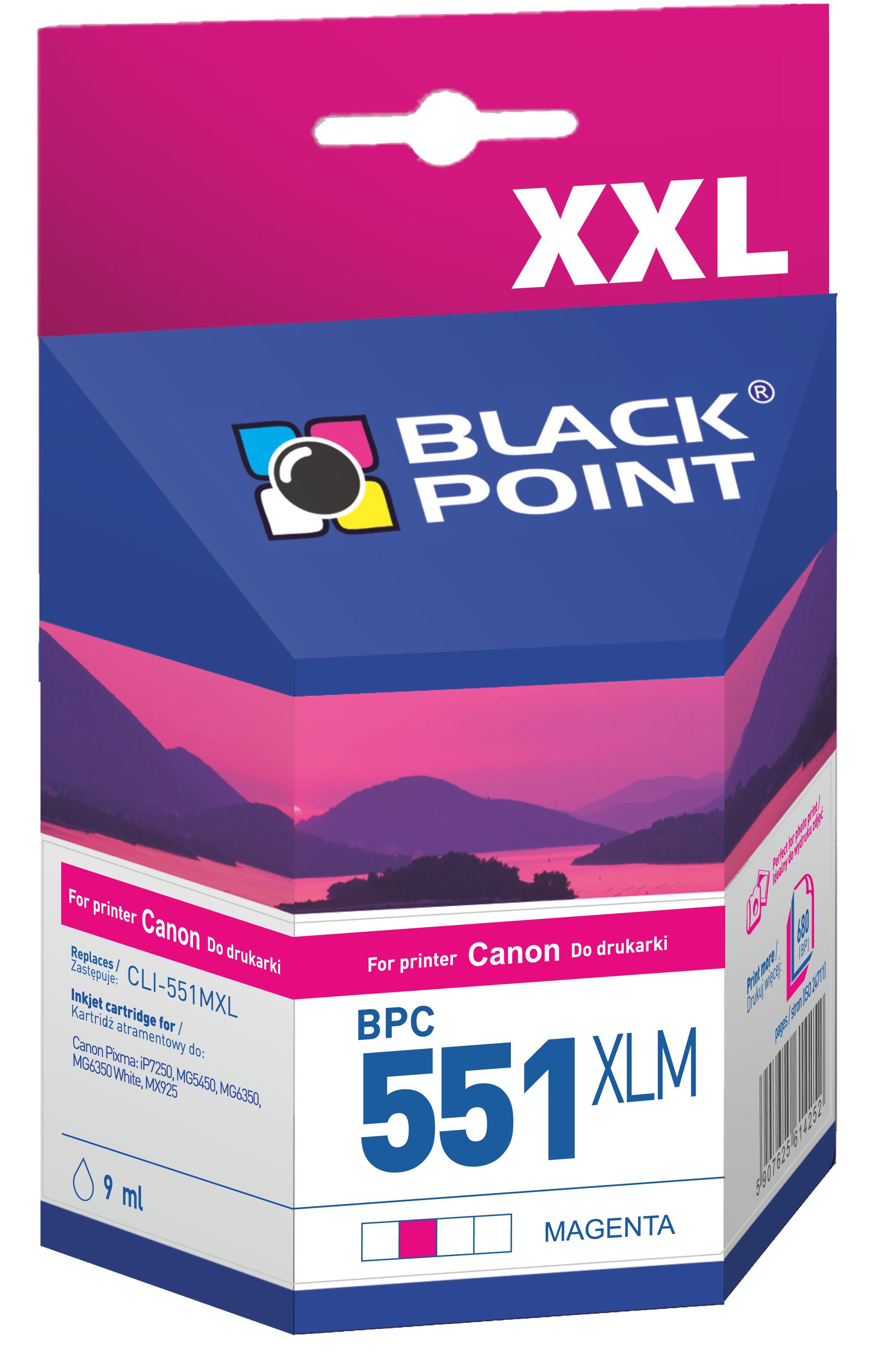 CMYK - Black Point tusz BPC551XLM zastępuje Canon CLI-551MXL, czerwony