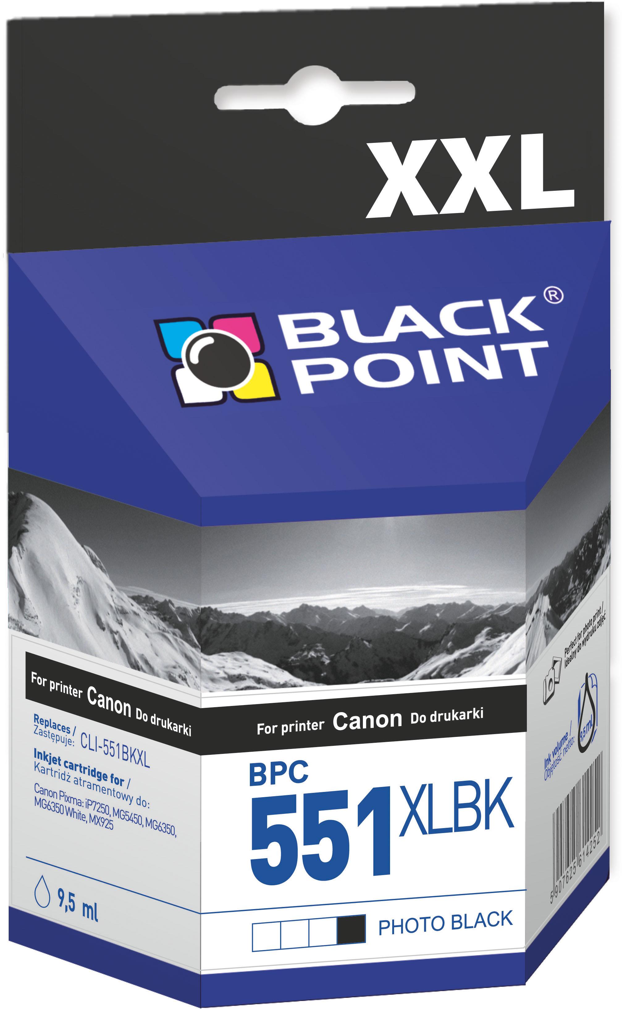 CMYK - Black Point tusz BPC551XLBK zastpuje Canon CLI-551BKXL, foto