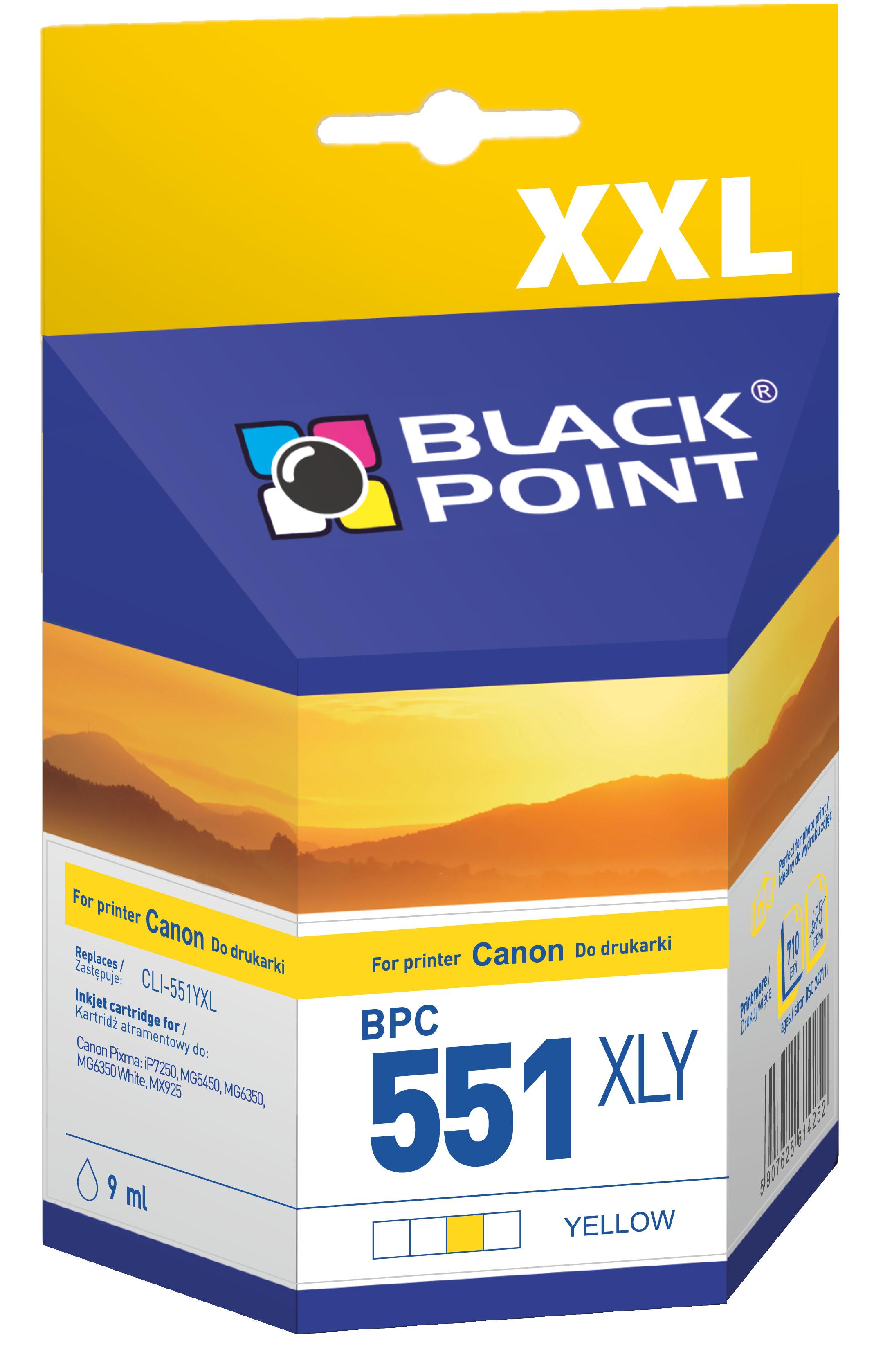 CMYK - Black Point tusz BPC551XLY zastpuje Canon CLI-551YXL, ty 