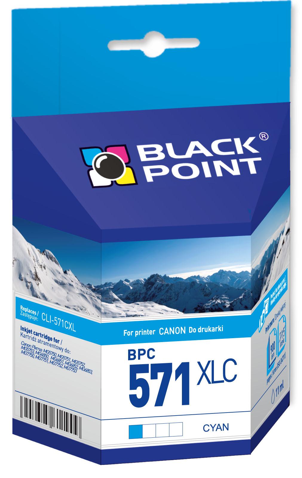 CMYK - Black Point tusz BPC571XLC zastpuje Canon CLI-571CXL, niebieski