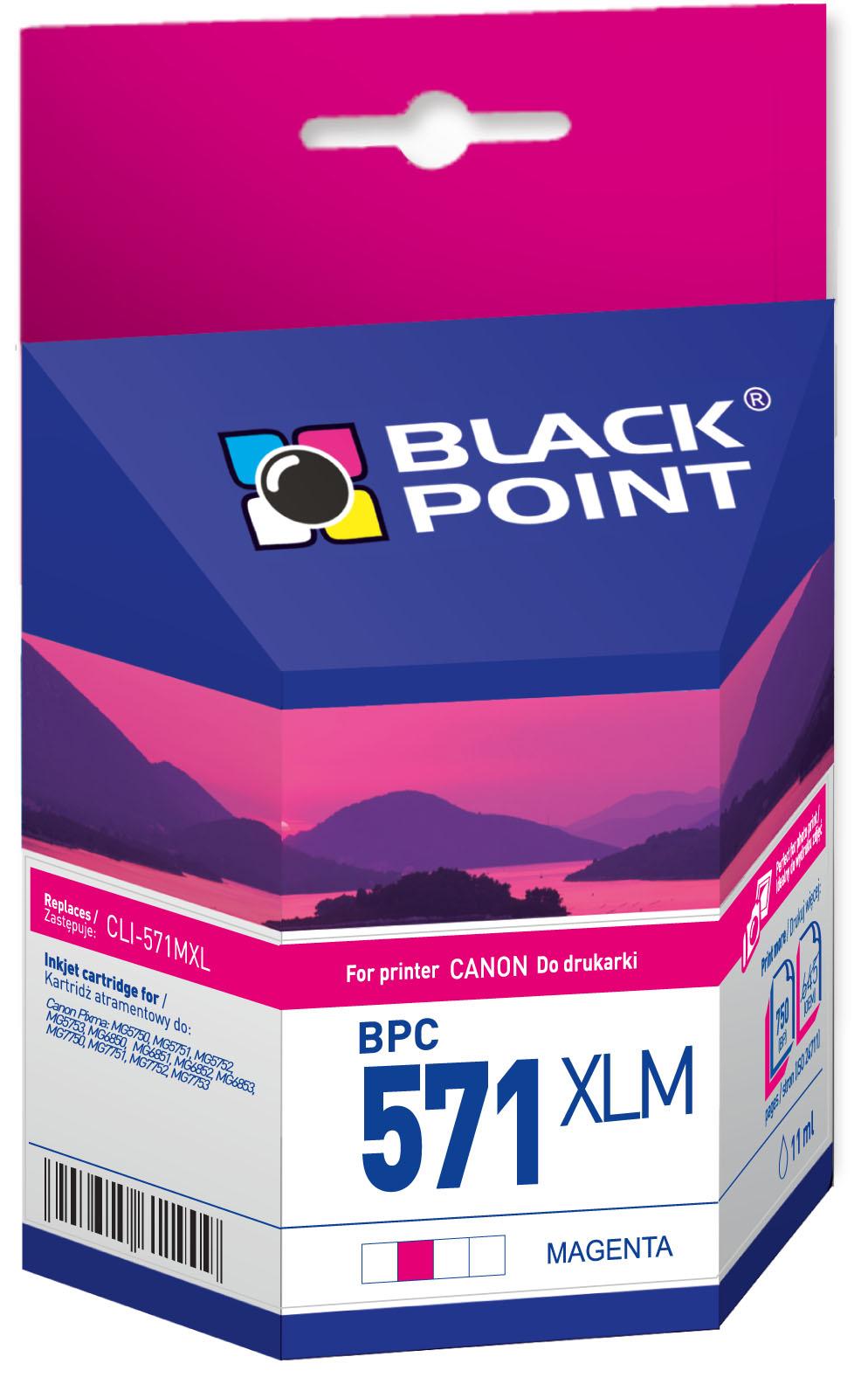 CMYK - Black Point tusz BPC571XLM zastpuje Canon CLI-571MXL, czerwony