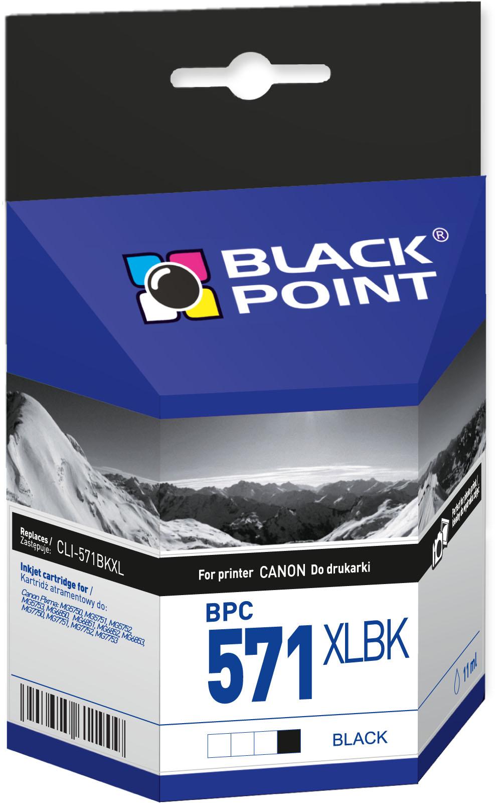 CMYK - Black Point tusz BPC571XLBK zastpuje Canon CLI-571BKXL, foto