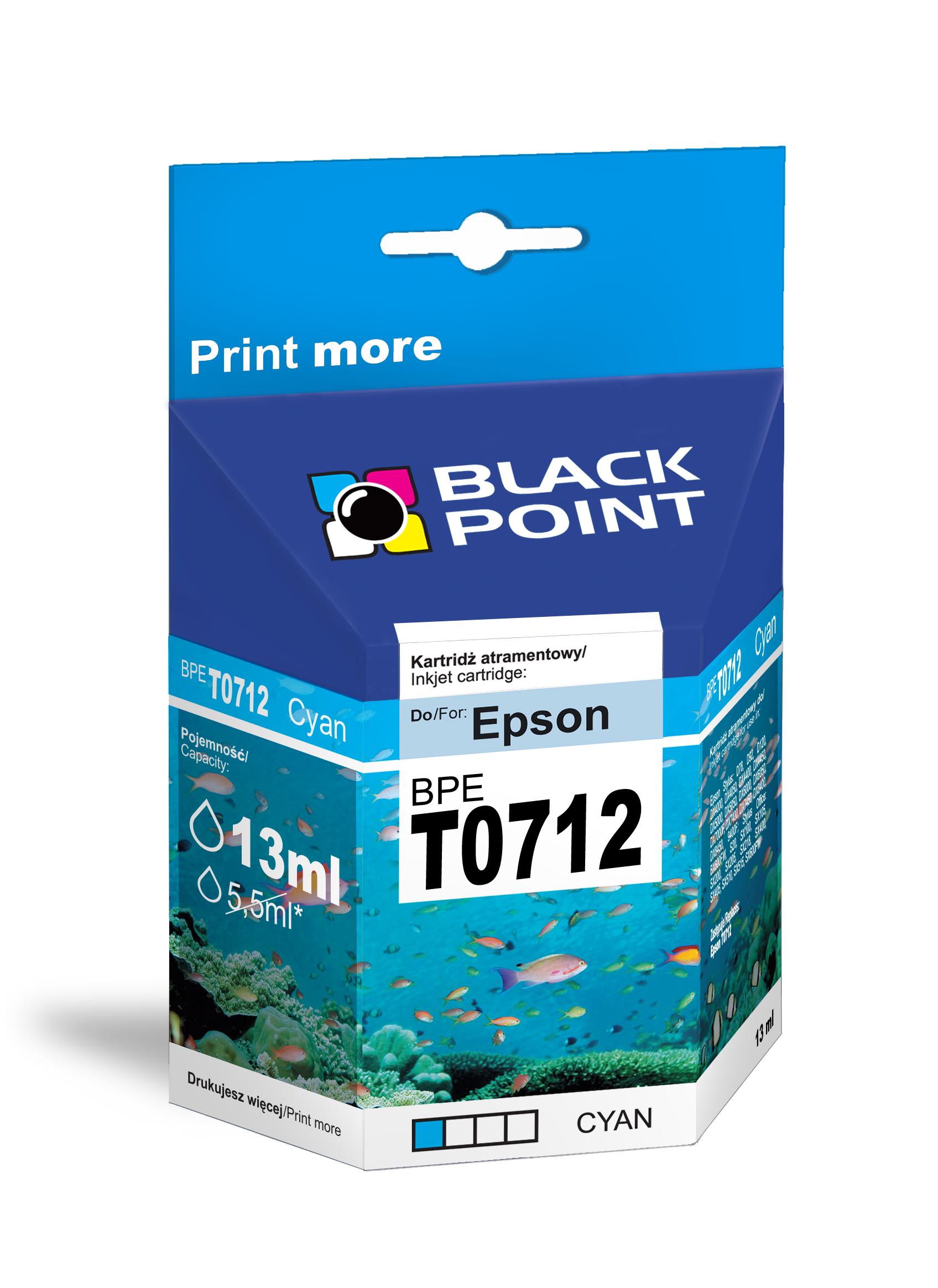 CMYK - Black Point tusz BPET0712 zastępuje Epson T0712, niebieski 