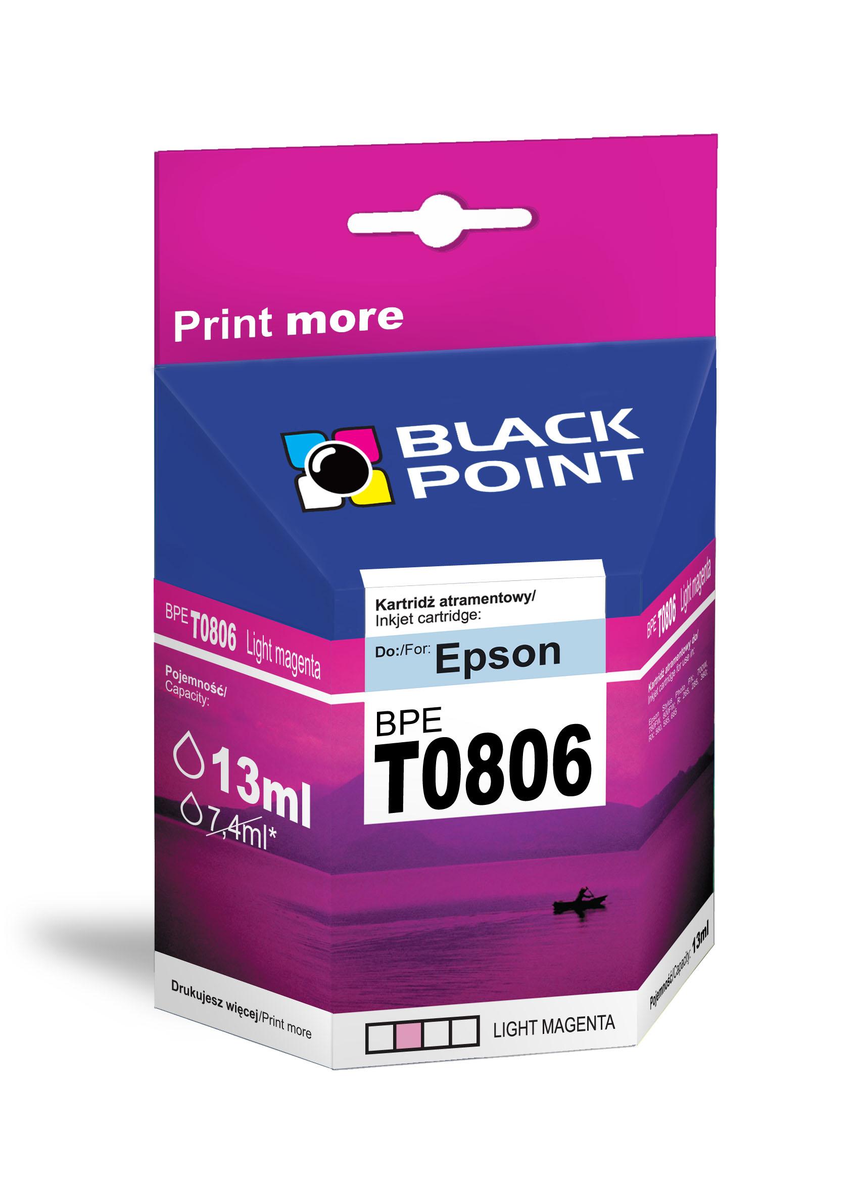CMYK - Black Point tusz BPET0806 zastpuje Epson T0806, foto czerwony